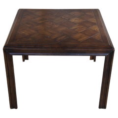 Lane Parsons Style Mid-Century Modern Oak Parquetry Dining Breakfast Table 1978