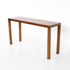 Lane Patchwork Midcentury Walnut Parsons Foyer Entry Console Sofa Table