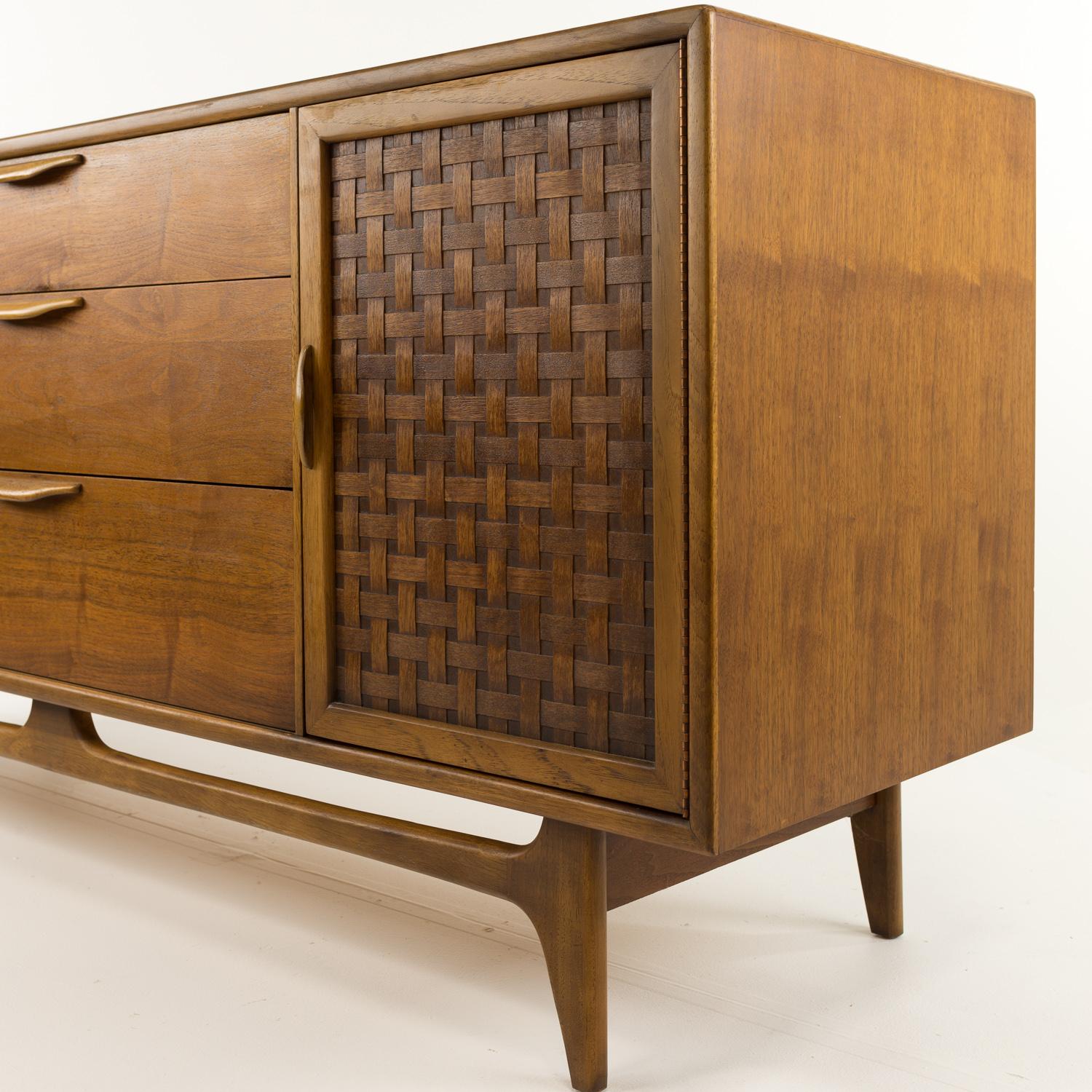 Late 20th Century Lane Perception Mid Century Credenza Buffet with Optional Hutch