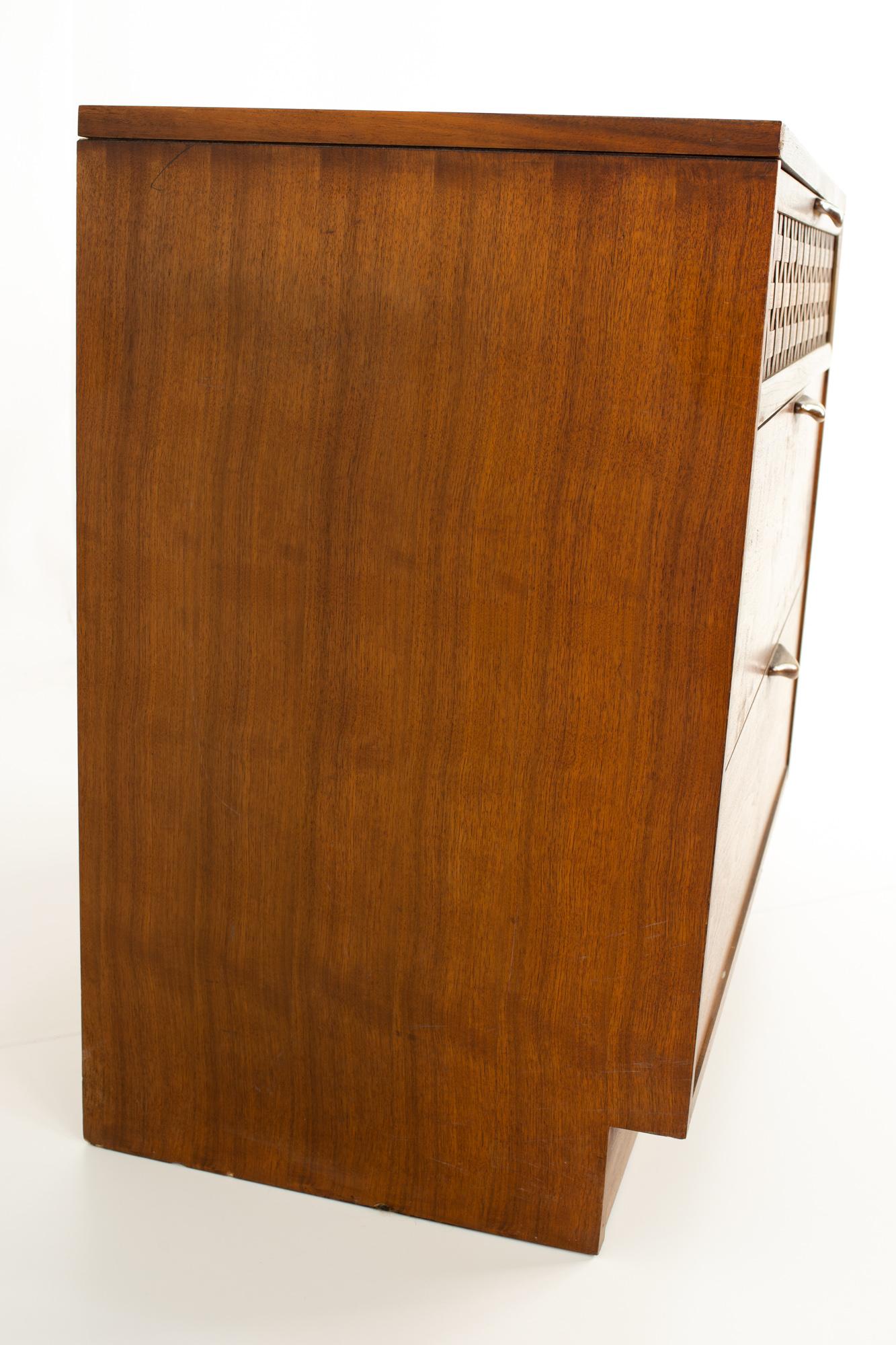 Mid-Century Modern Lane Perception Mid Century Formica 3 Drawer Dresser Chest
