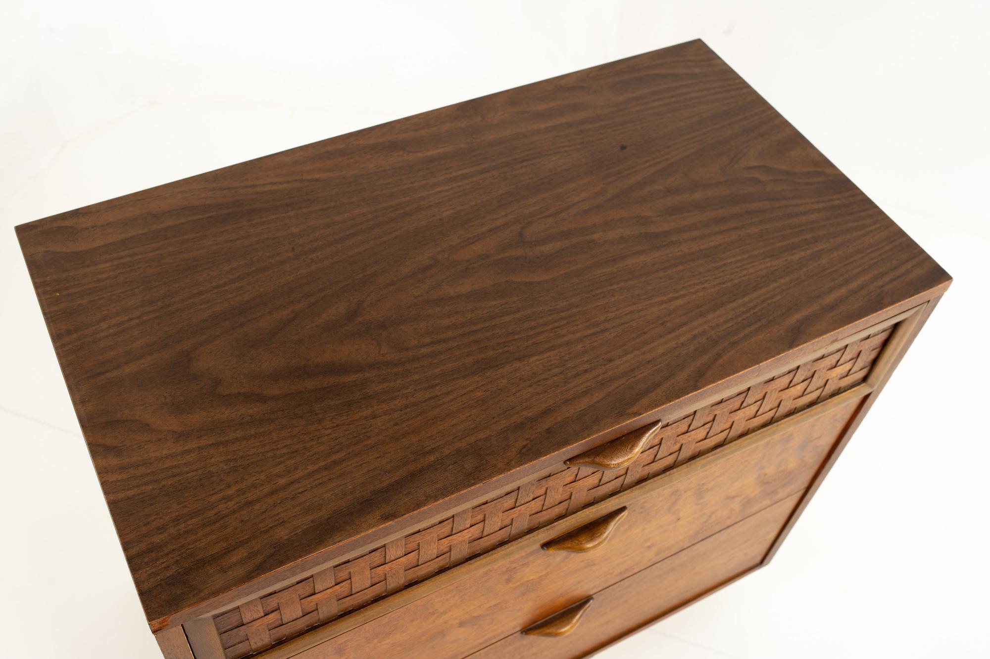 Mid-Century Modern Lane Perception Mid Century Formica 3 Drawer Dresser Chest
