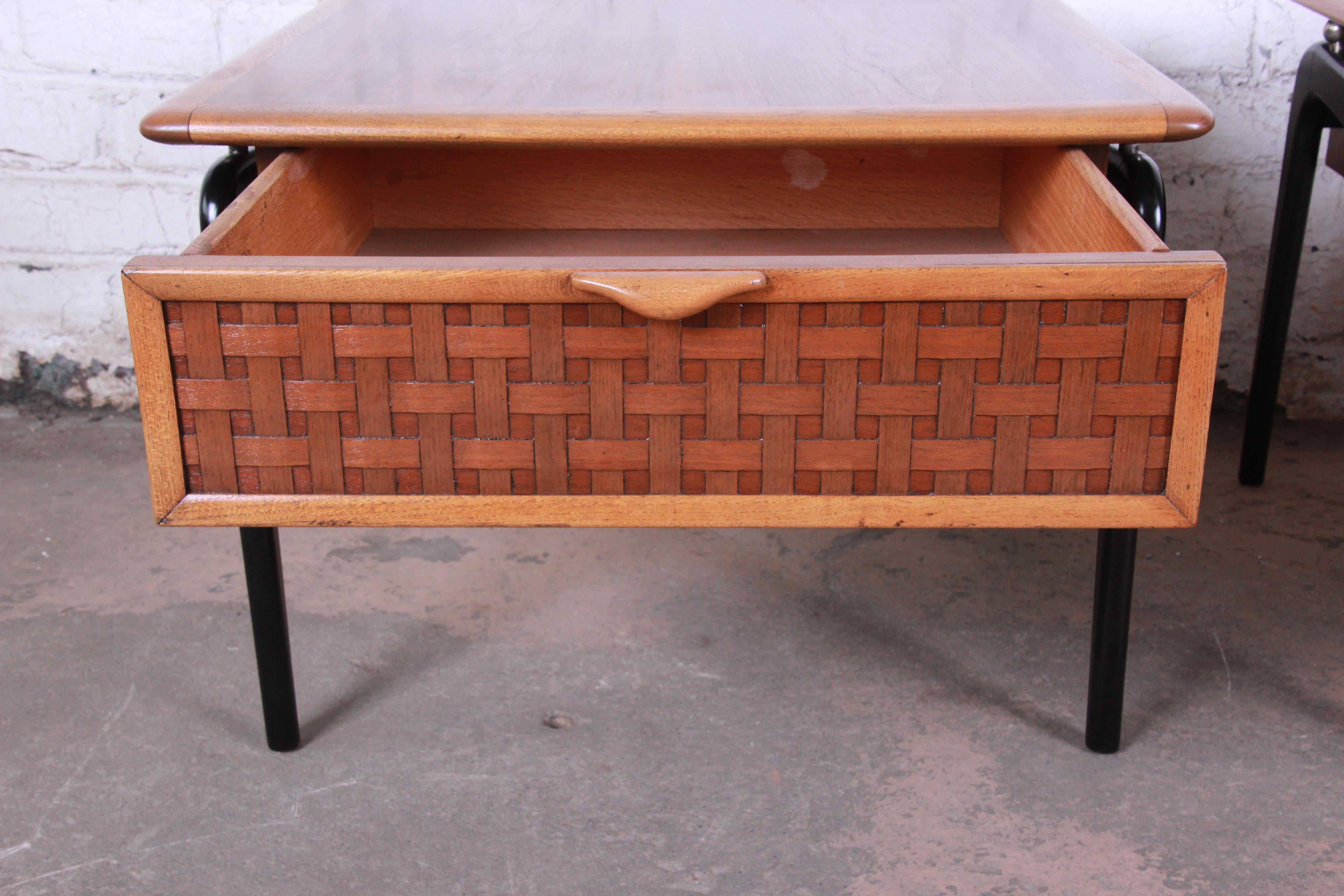Lane Perception Mid-Century Modern Walnut End Tables, Pair 2