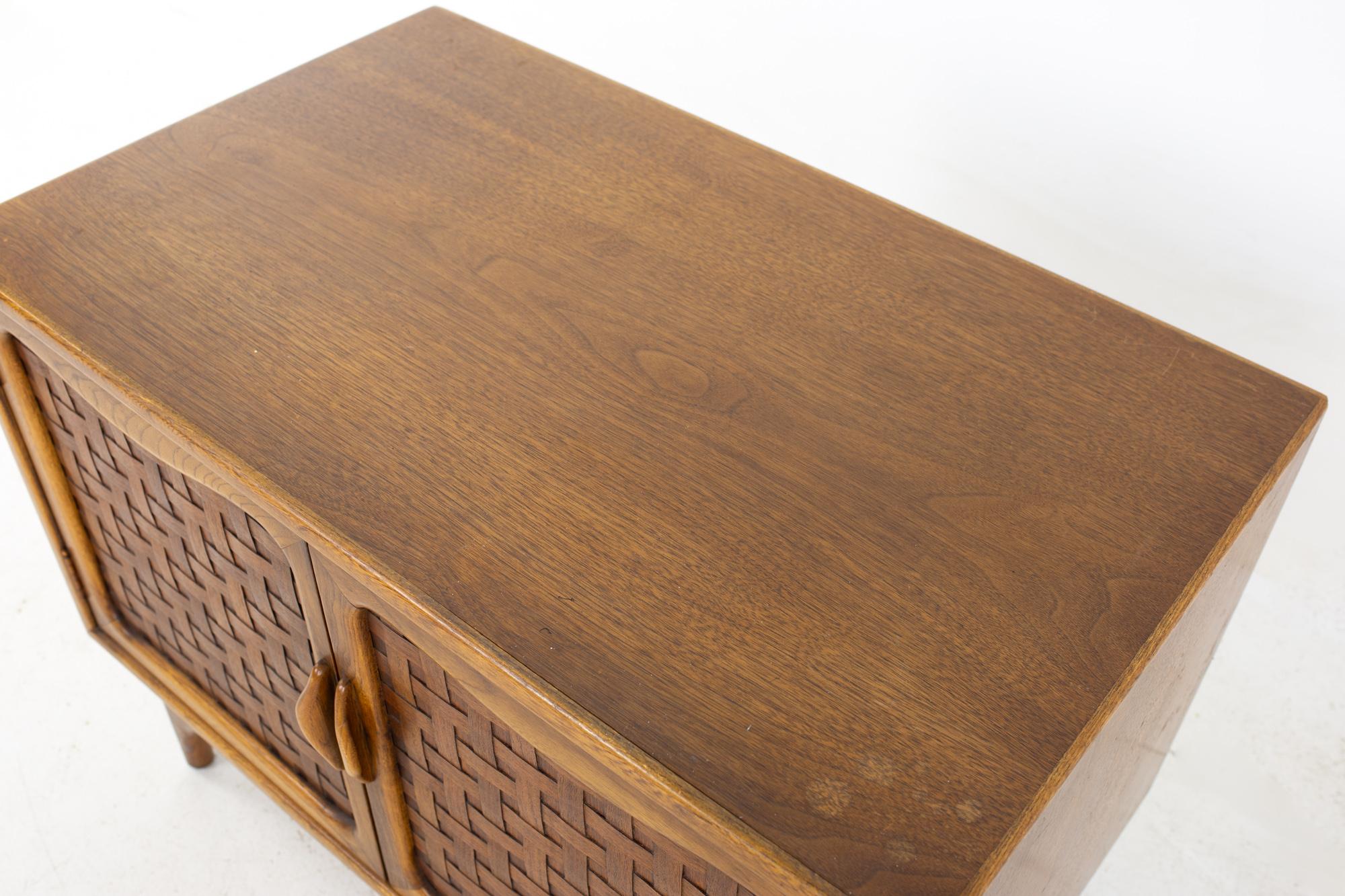 Cane Lane Perception Mid Century Nightstands or Record Cabinets, a Pair