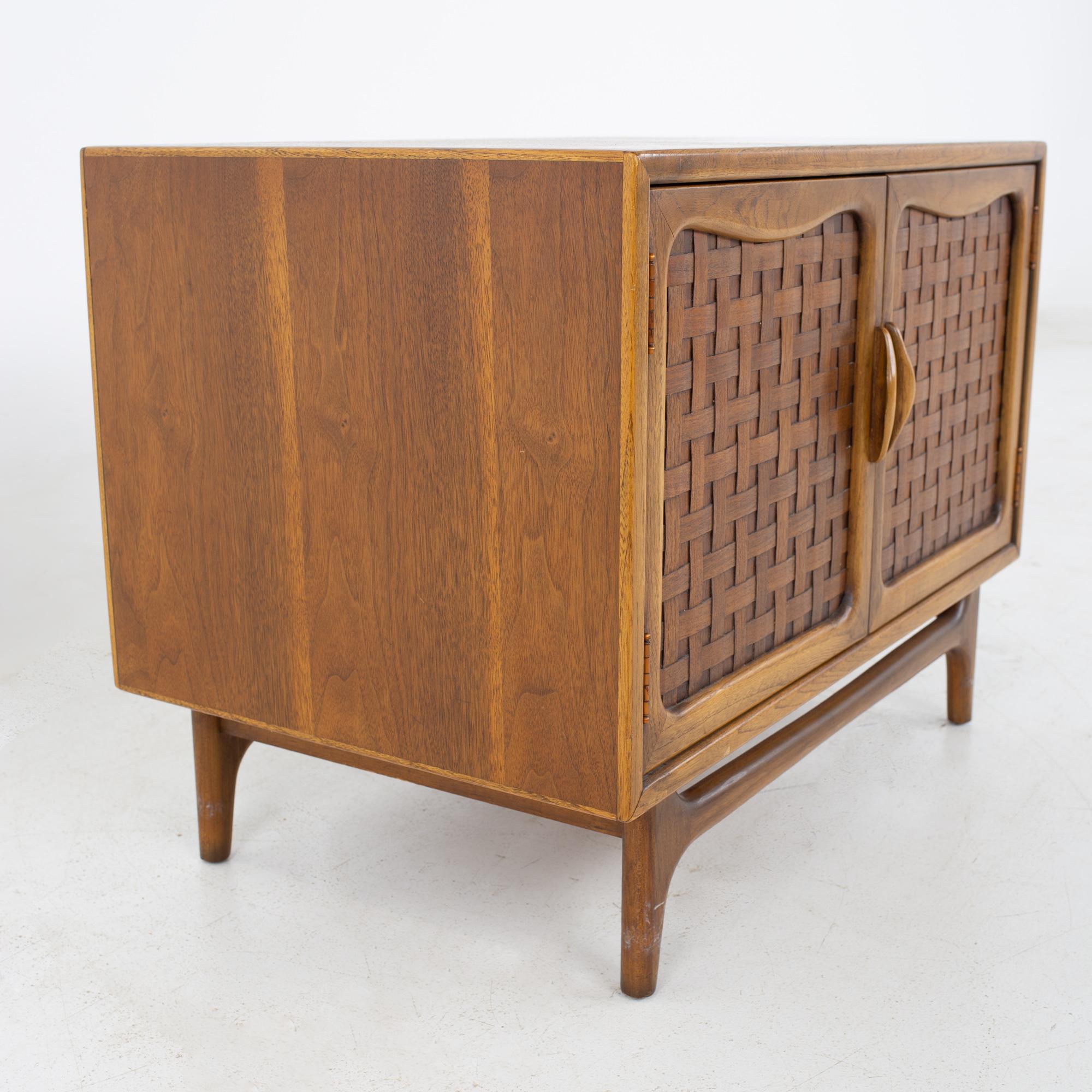 American Lane Perception Mid Century Nightstands or Record Cabinets, a Pair