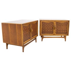 Vintage Lane Perception Mid Century Nightstands or Record Cabinets, a Pair