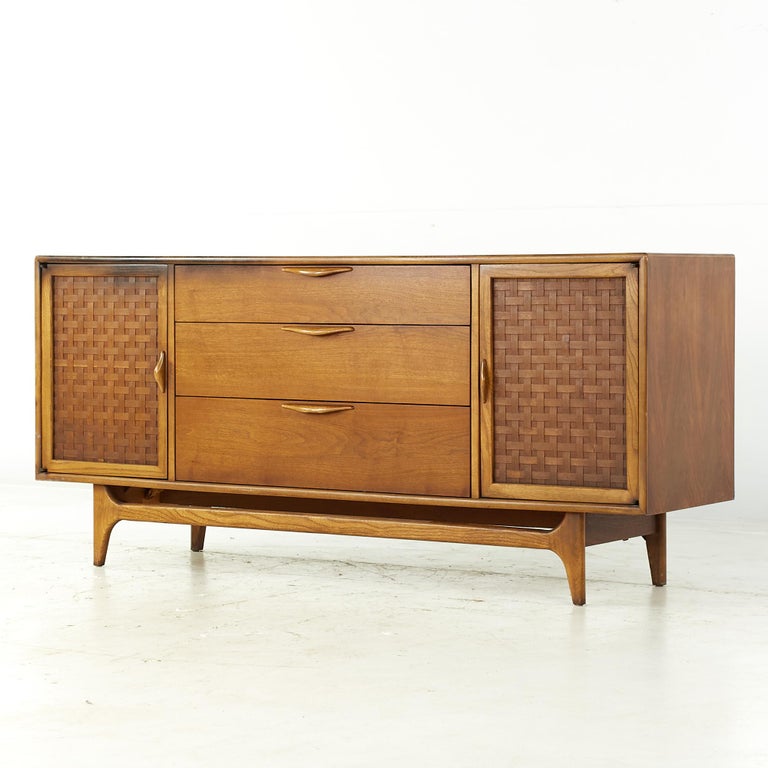 Lane Buffet Lane Perception Midcentury Walnut Buffet and Hutch China Cabinet For ...