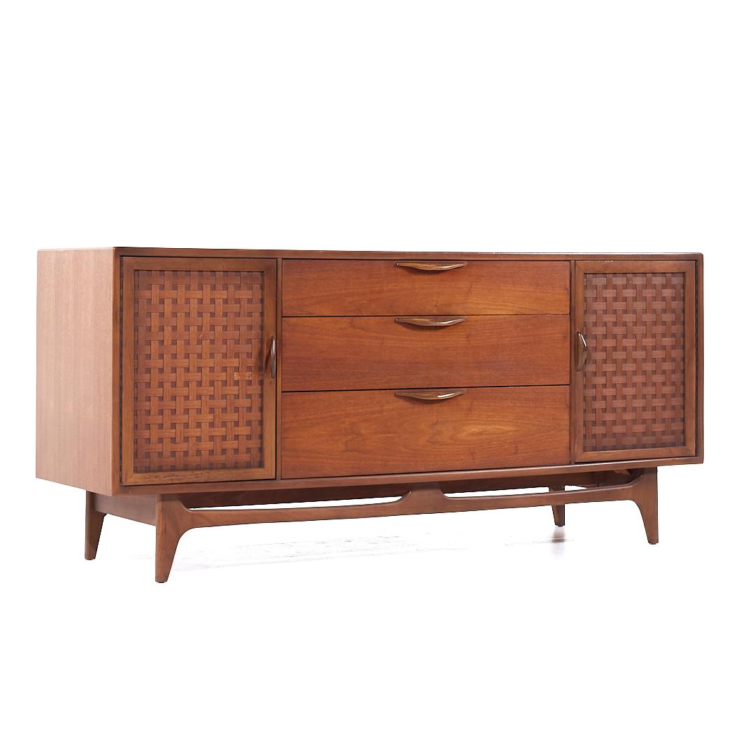Lane Perception Mid Century Walnut Credenza and Hutch

The credenza measures: 66 wide x 19 deep x 30.25 inches high
The hutch measures: 56 wide x 15 deep x 42 inches high
The combined height of the credenza and hutch is 72.25 inches

All pieces of