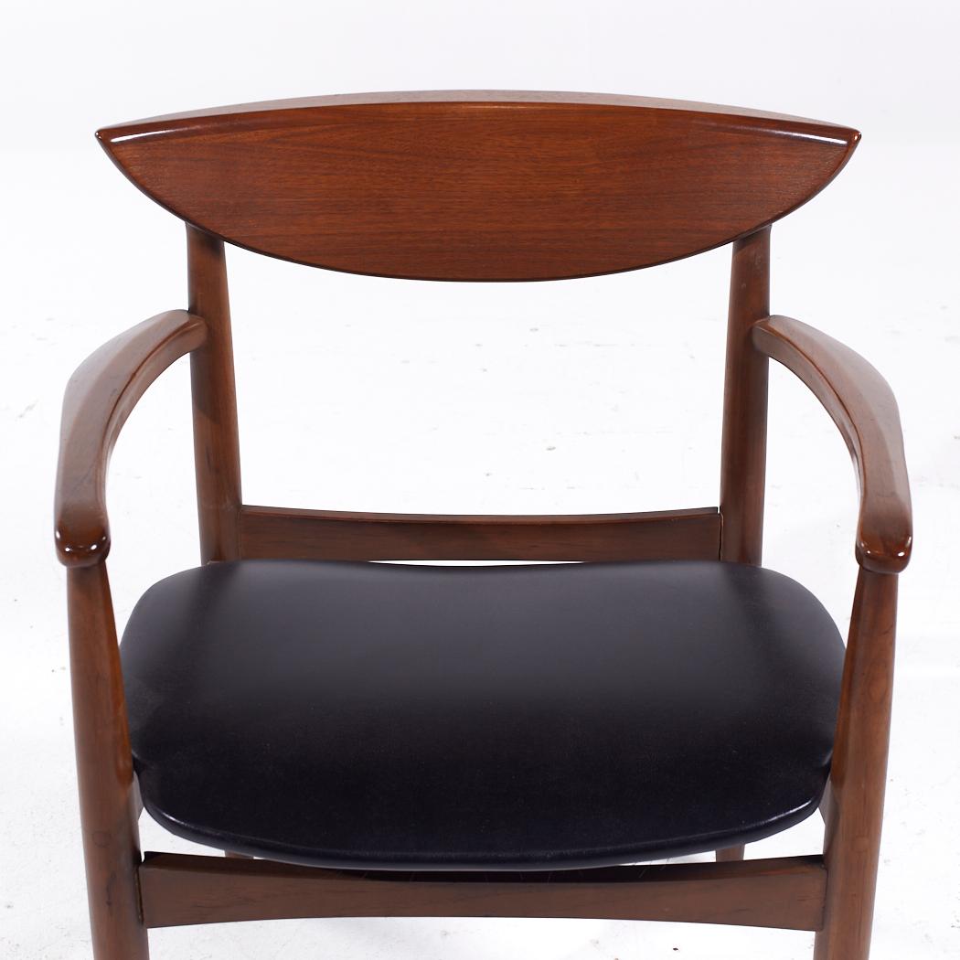 Lane Perception Mid Century Walnut Dining Chairs - Set of 6 For Sale 10