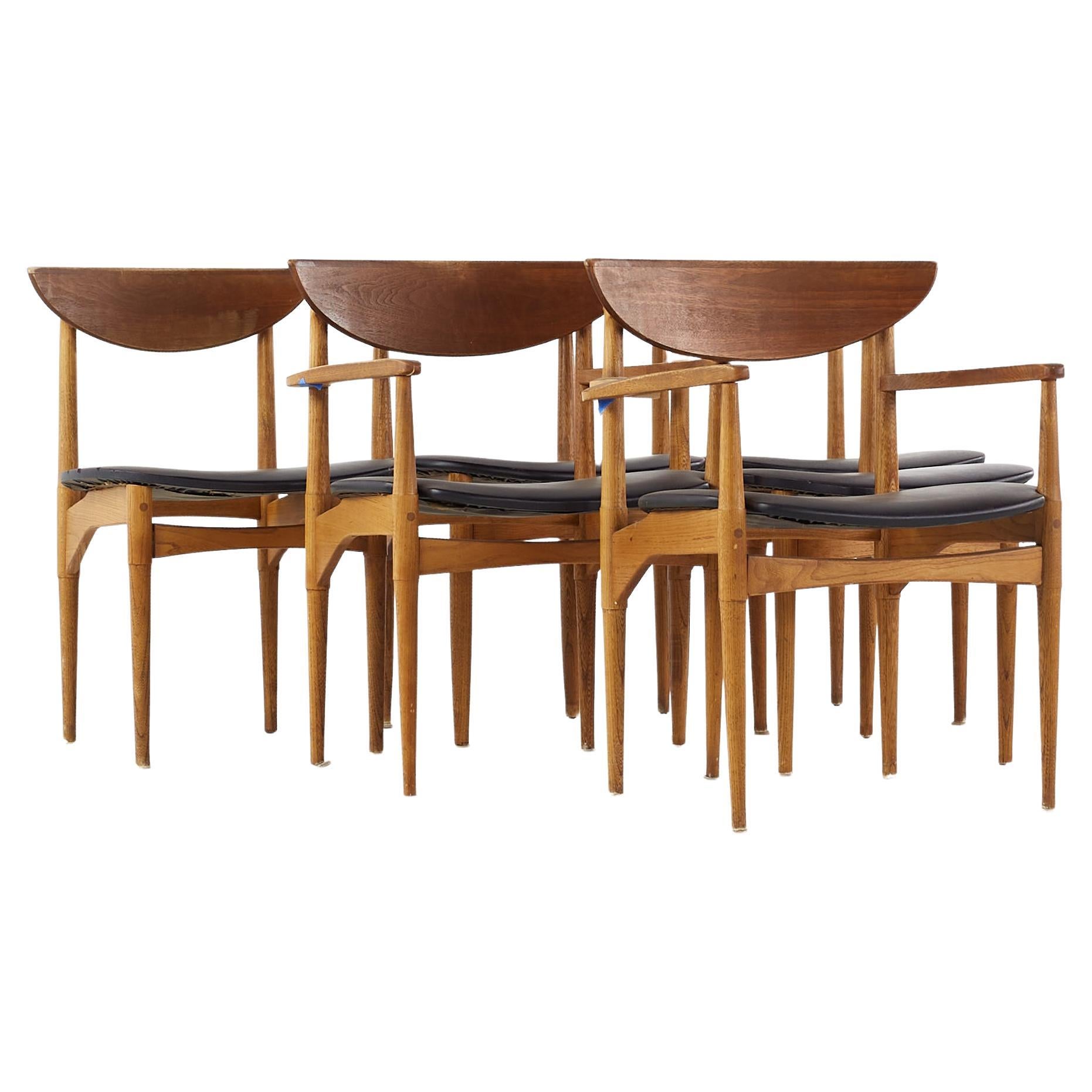 Lane First Edition Style Keller Mid Century Walnut Dining Chairs, Set