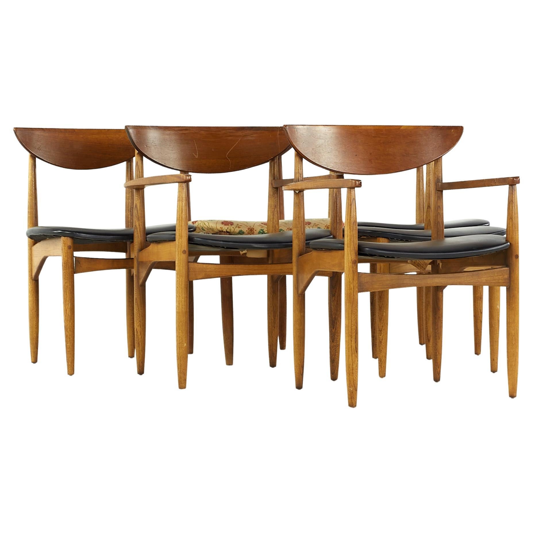 Lane First Edition Style Keller Mid Century Walnut Dining Chairs, Set