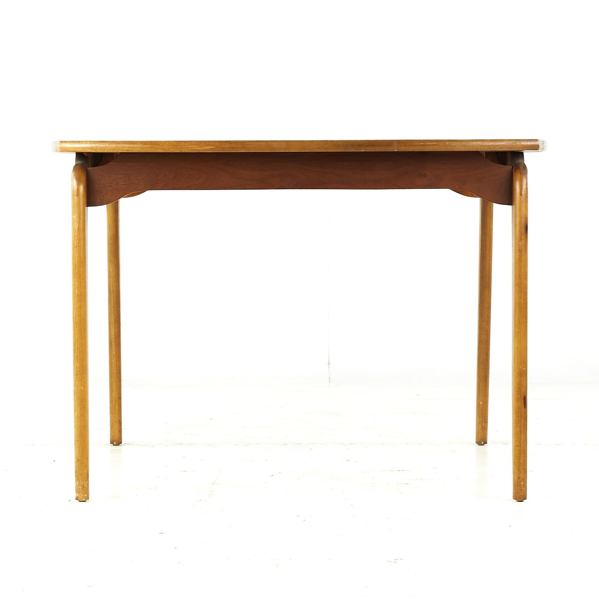 American Lane Perception Midcentury Walnut Expanding Dining Table with 2 Leaves For Sale