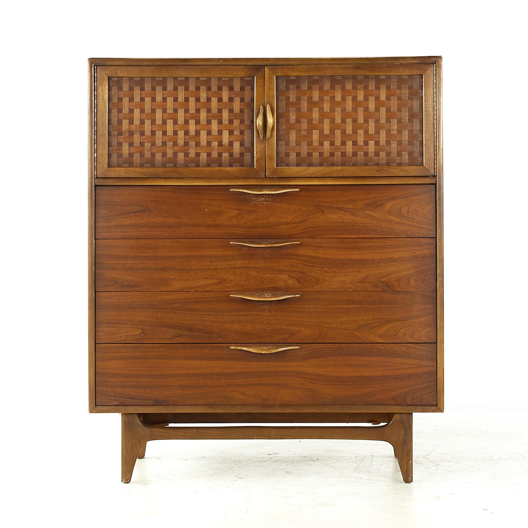 Lane Perception midcentury Walnut Highboy Dresser

This highboy measures: 40 wide x 19 deep x 48.25 inches high

All pieces of furniture can be had in what we call restored vintage condition. That means the piece is restored upon purchase so