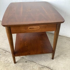 Lane Perception Two-Tier End Table, Walnut, Mid-Century Modern