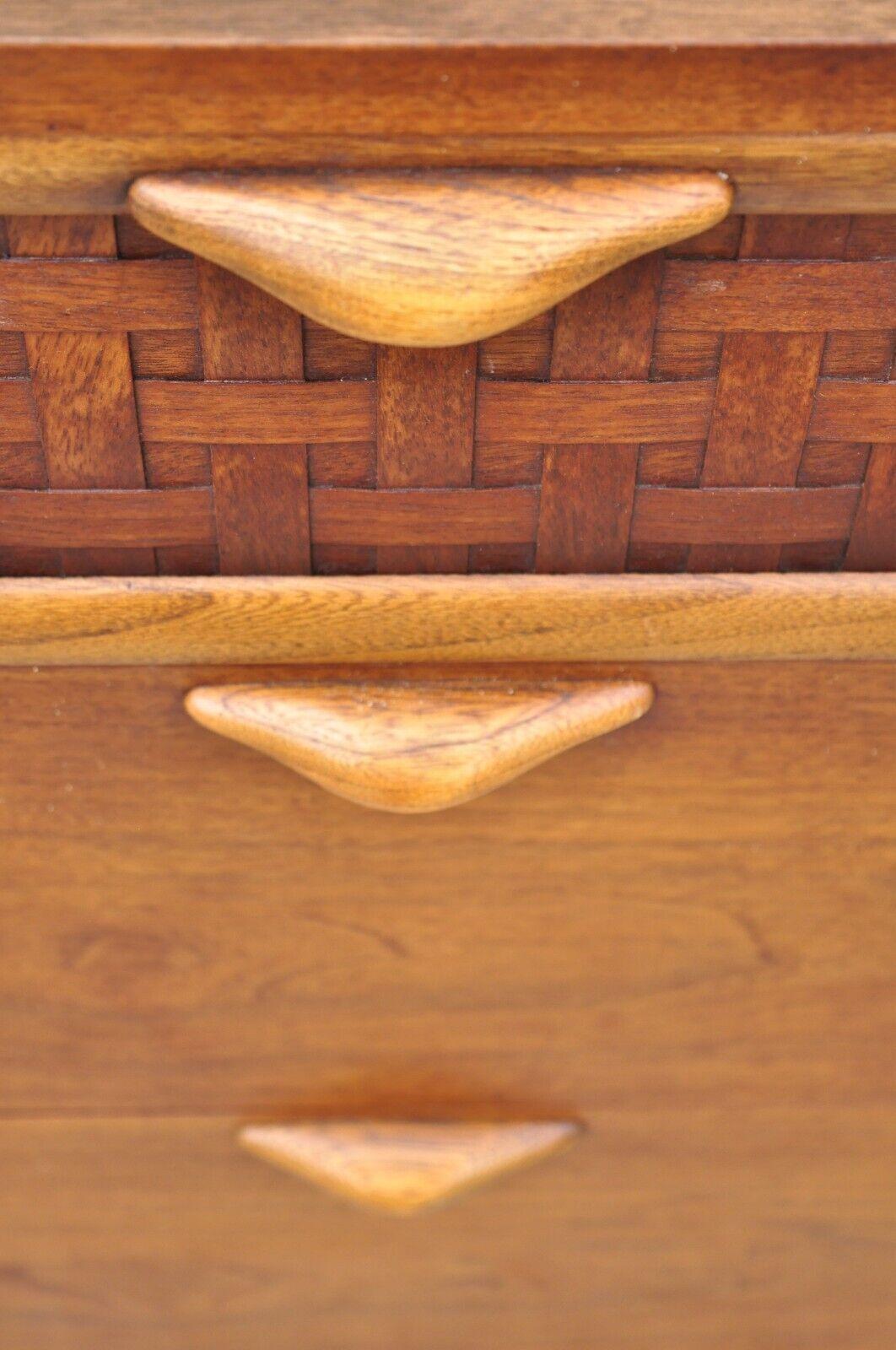 Mid-Century Modern Lane Percepton Altavista Walnut 6 Drawer Dresser with Laminate Top For Sale