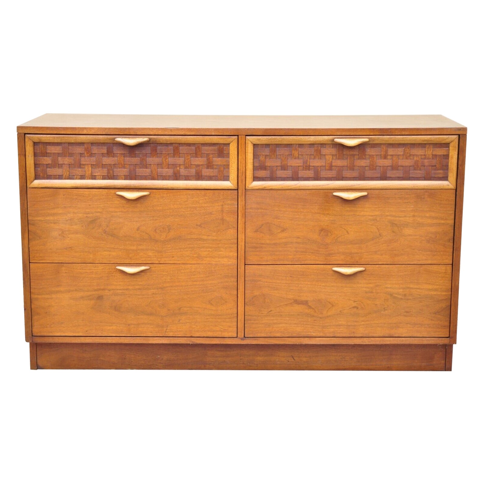 Comò a 6 cassetti in noce Altavista di Lane Percepton con piano in laminato