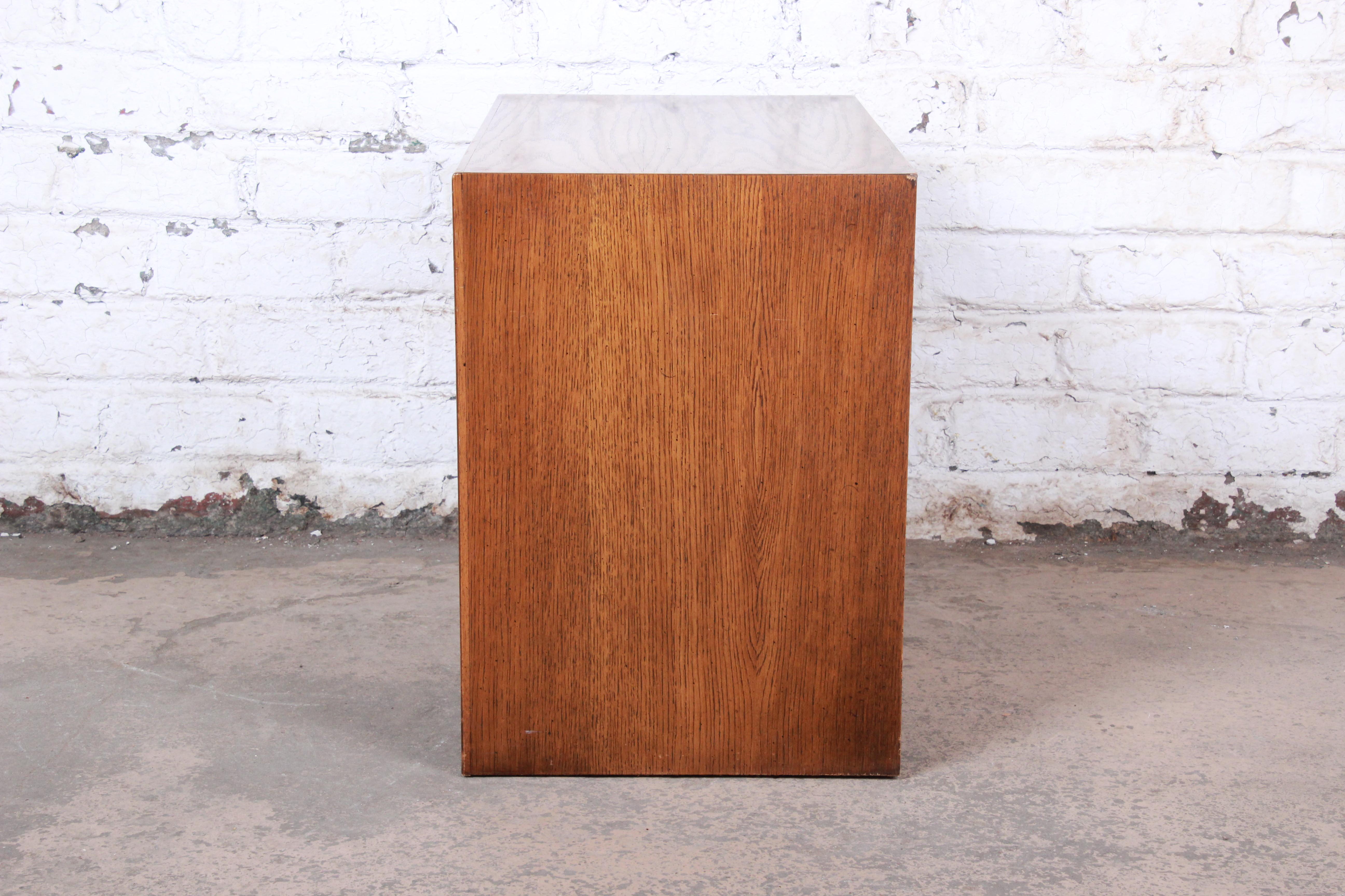 Late 20th Century Lane Pueblo Brutalist Mid-Century Modern Oak Nightstand