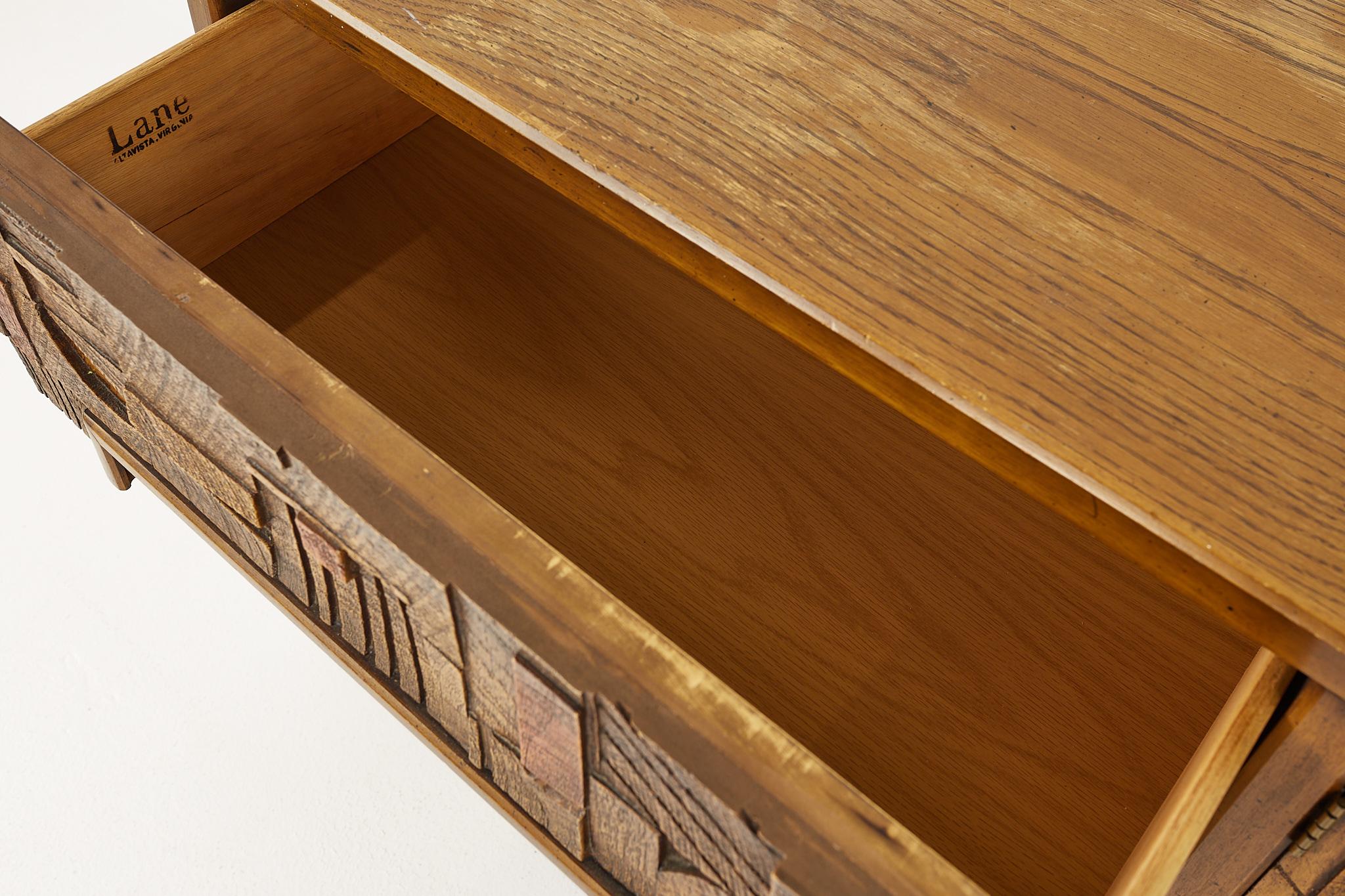 Lane Pueblo Mid Century Walnut 9 Drawer Lowboy Dresser 4