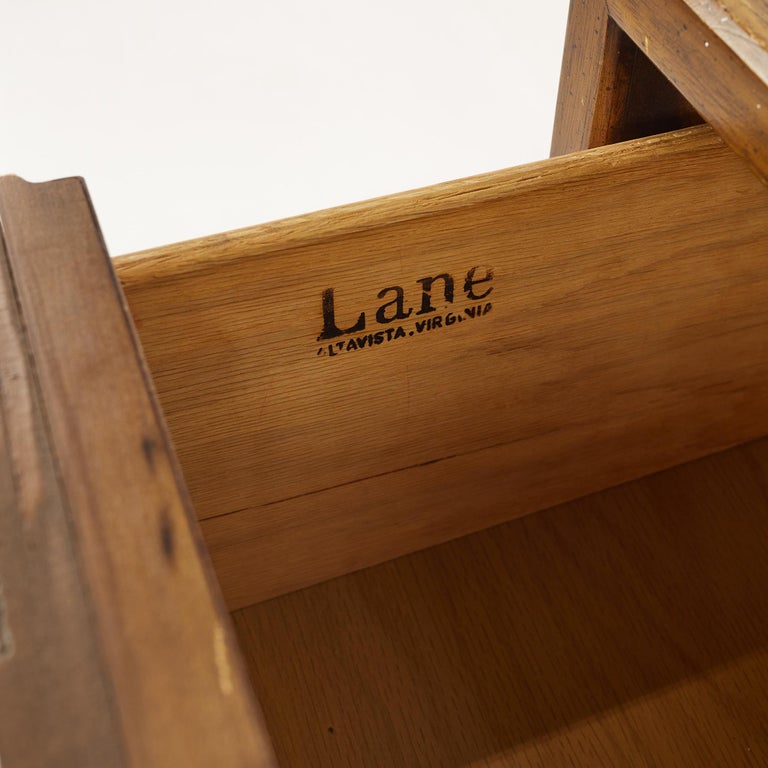 Lane Pueblo Mid Century Walnut 9 Drawer Lowboy Dresser For Sale 5