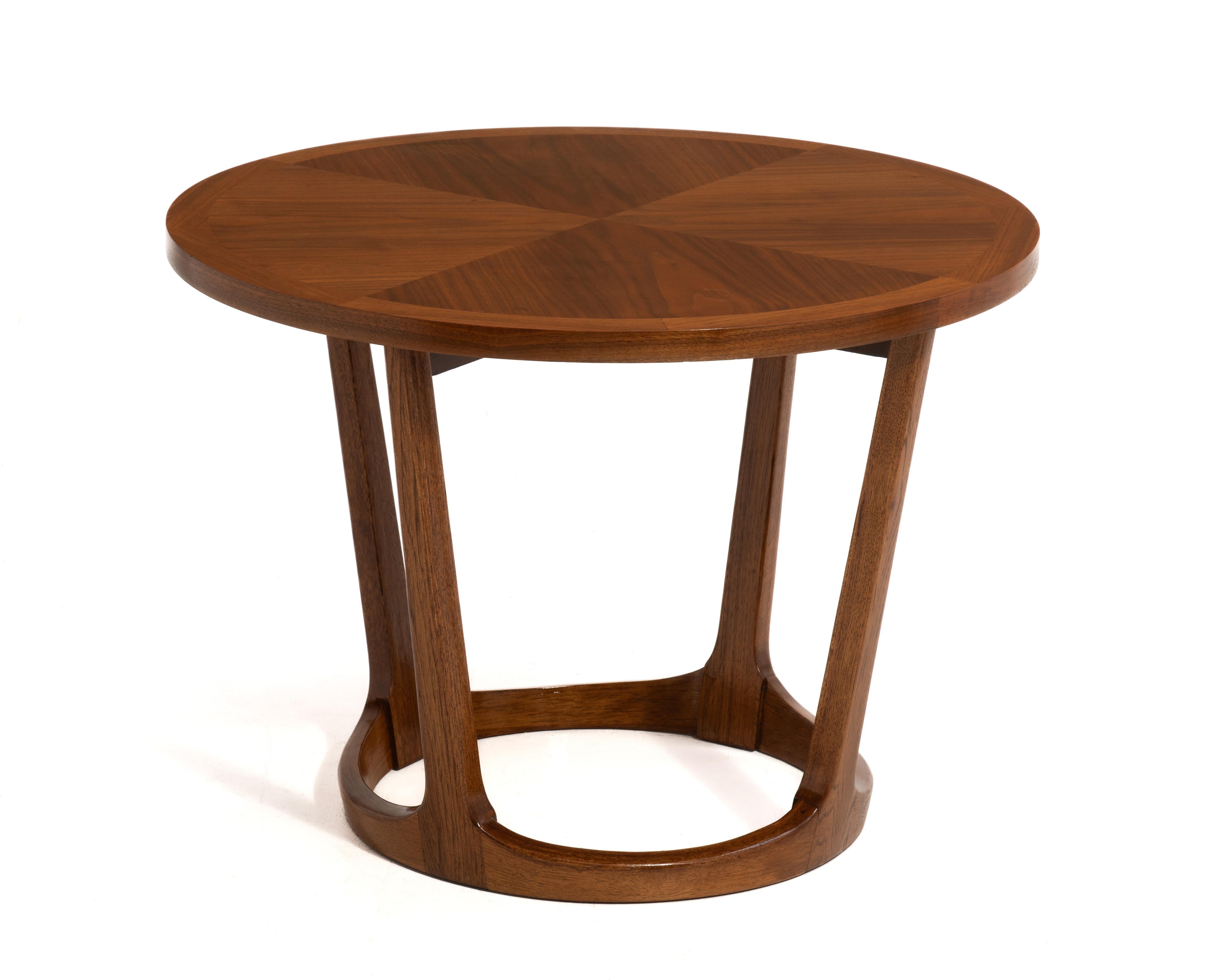 Mid-Century Modern Lane Rhythm Altavista Round Drum Table Mid Century Walnut Style 997 Circa 1963