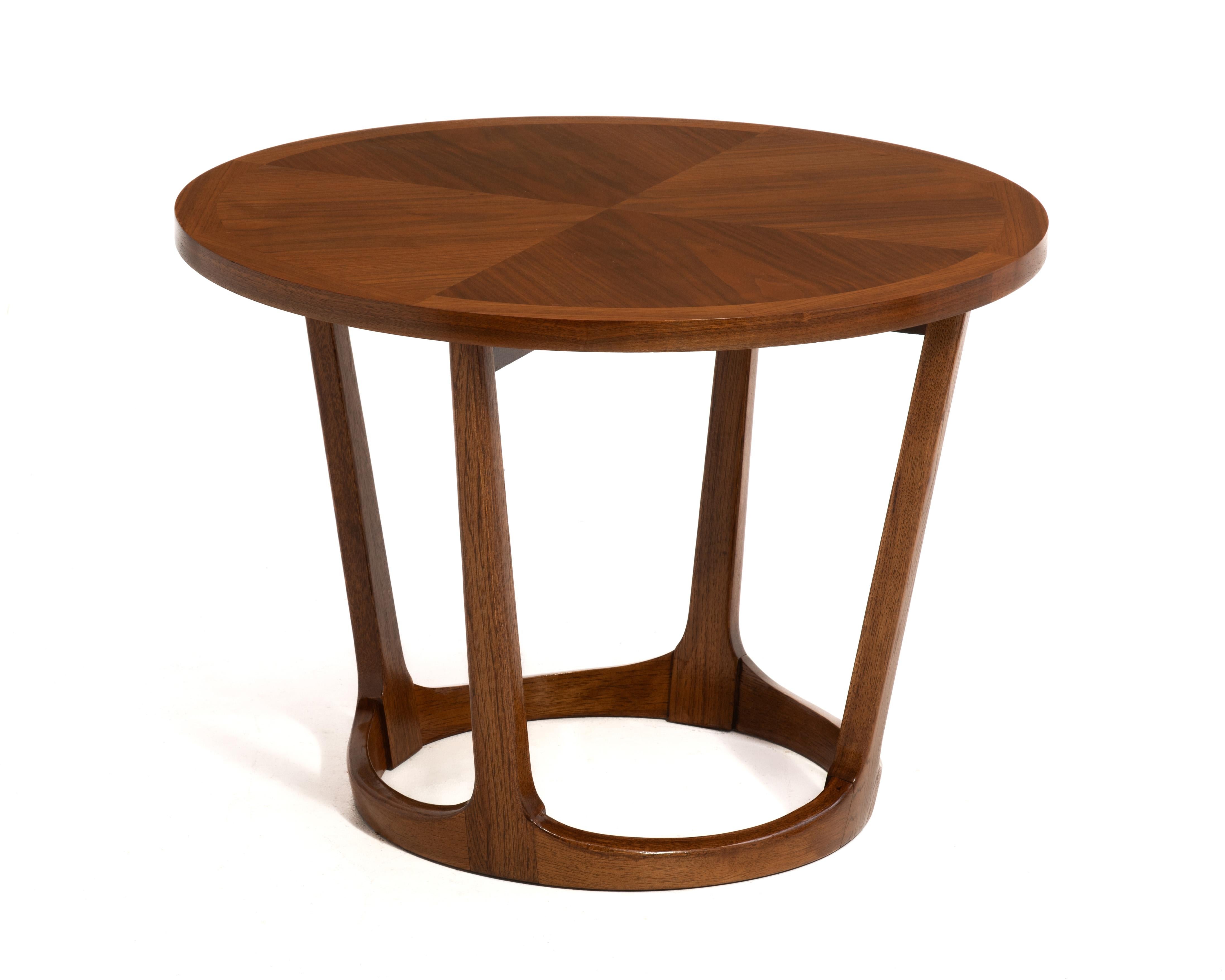 American Lane Rhythm Altavista Round Drum Table Mid Century Walnut Style 997 Circa 1963