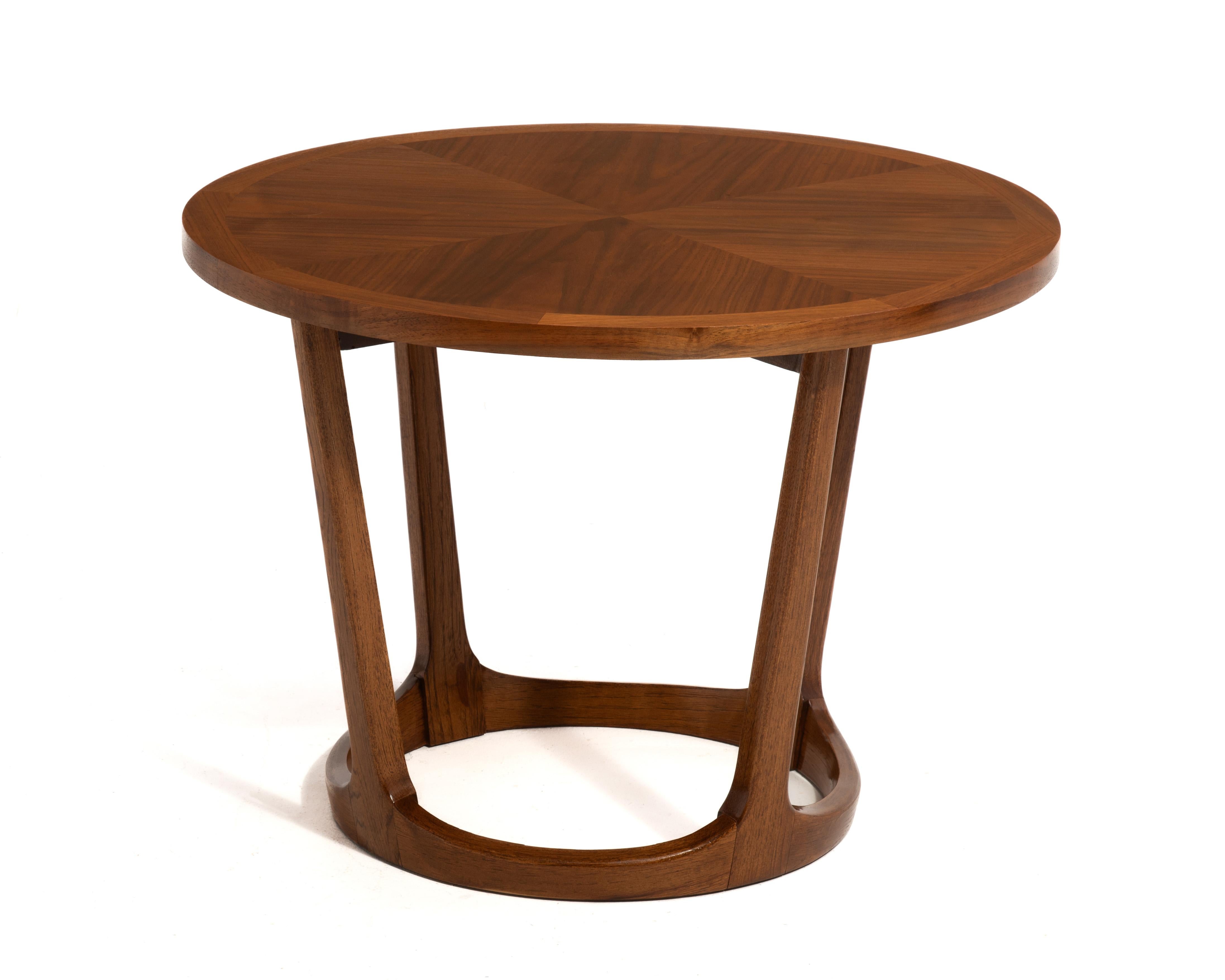 Mid-20th Century Lane Rhythm Altavista Round Drum Table Mid Century Walnut Style 997 Circa 1963