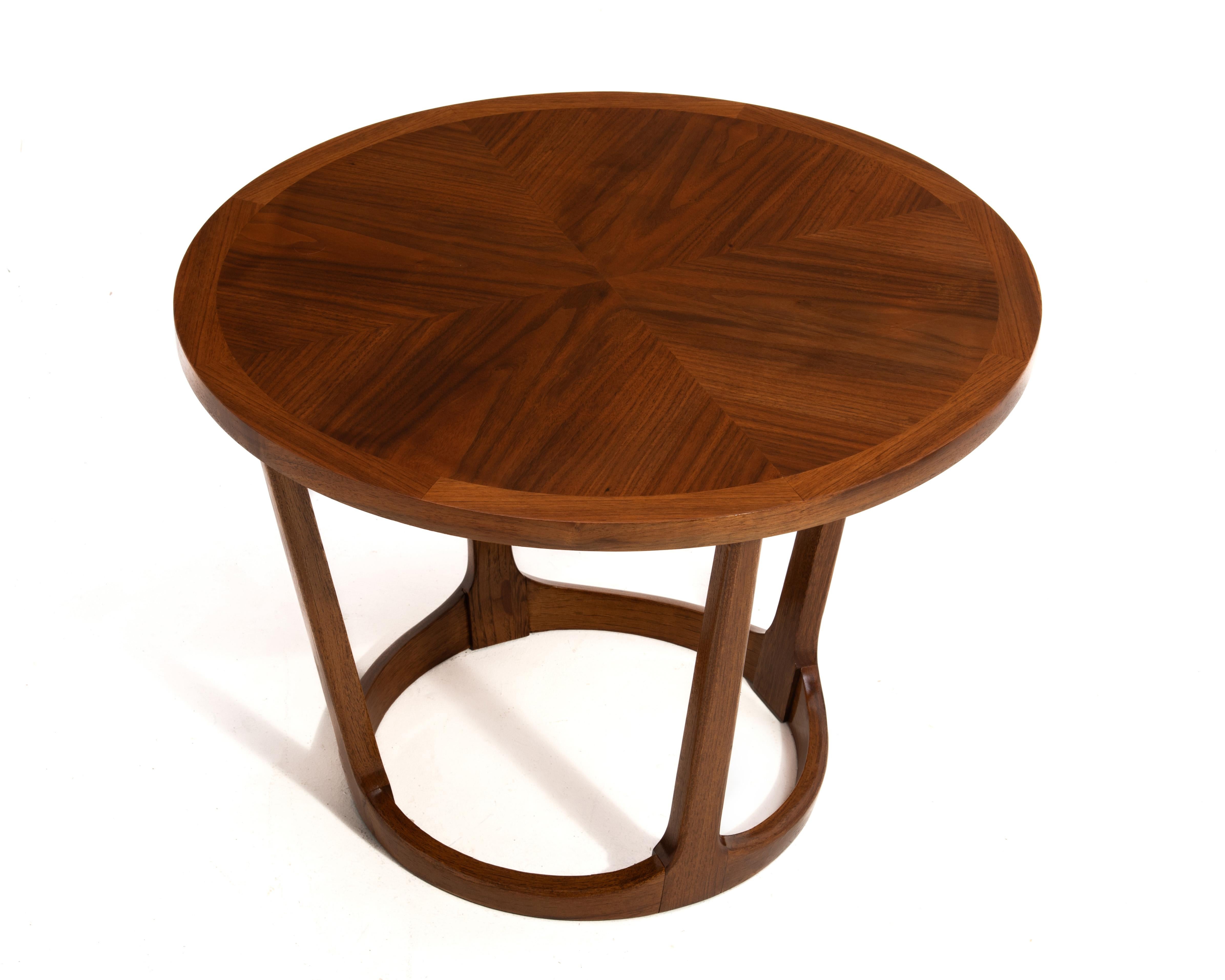 Lane Rhythm Altavista Round Drum Table Mid Century Walnut Style 997 Circa 1963 1