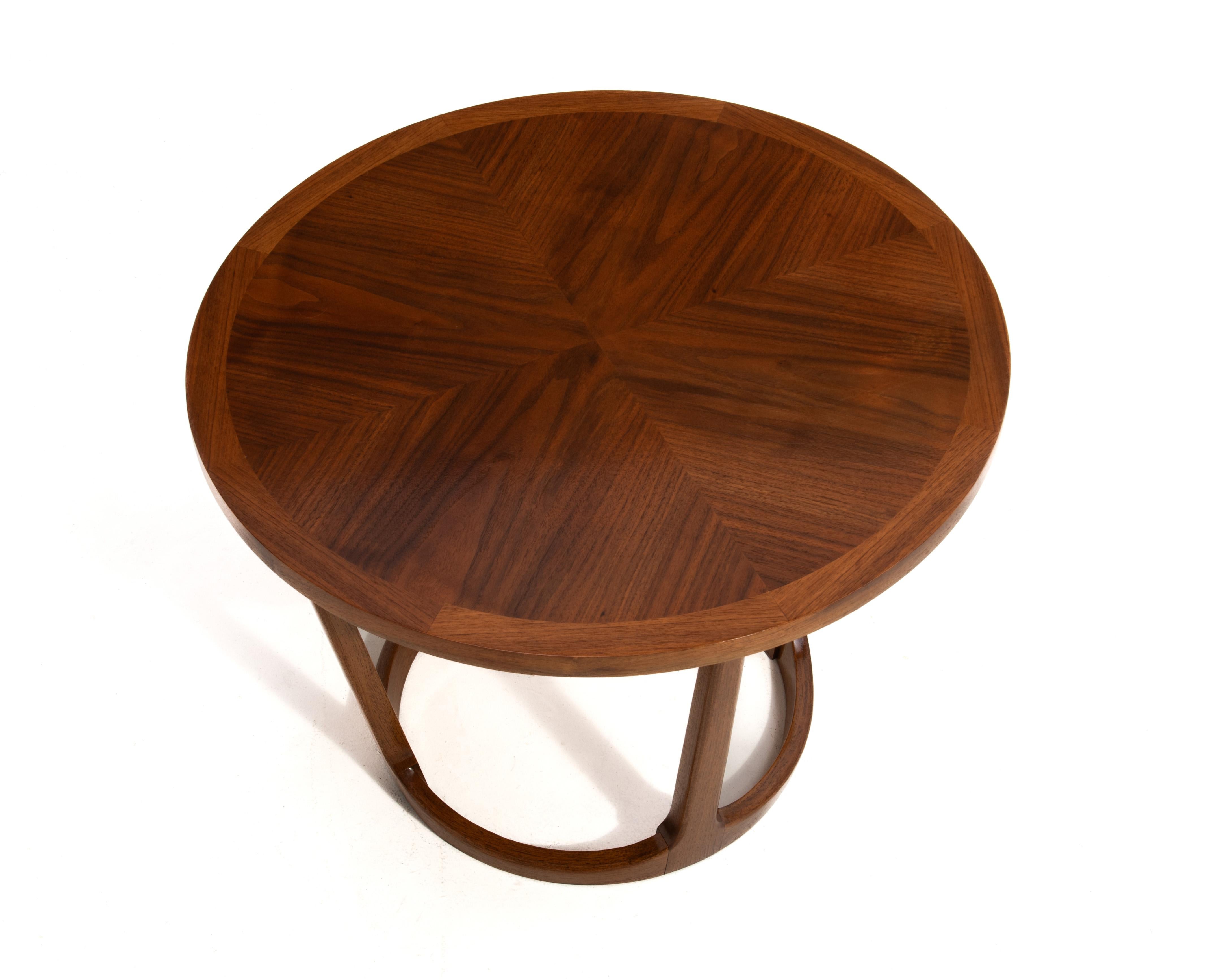 Lane Rhythm Altavista Round Drum Table Mid Century Walnut Style 997 Circa 1963 2