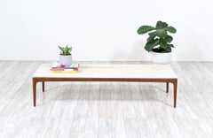 Lane "Rhythm" Coffee Table with Roman Travertine Stone Top