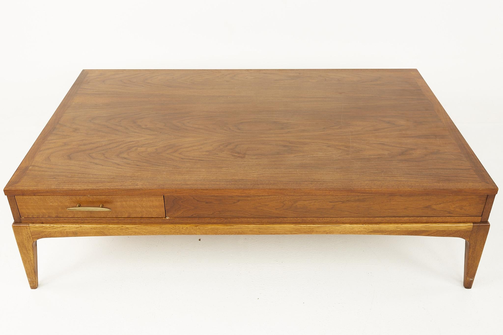 Wood Lane Rhythm Mid Century Coffee Table with Drawer