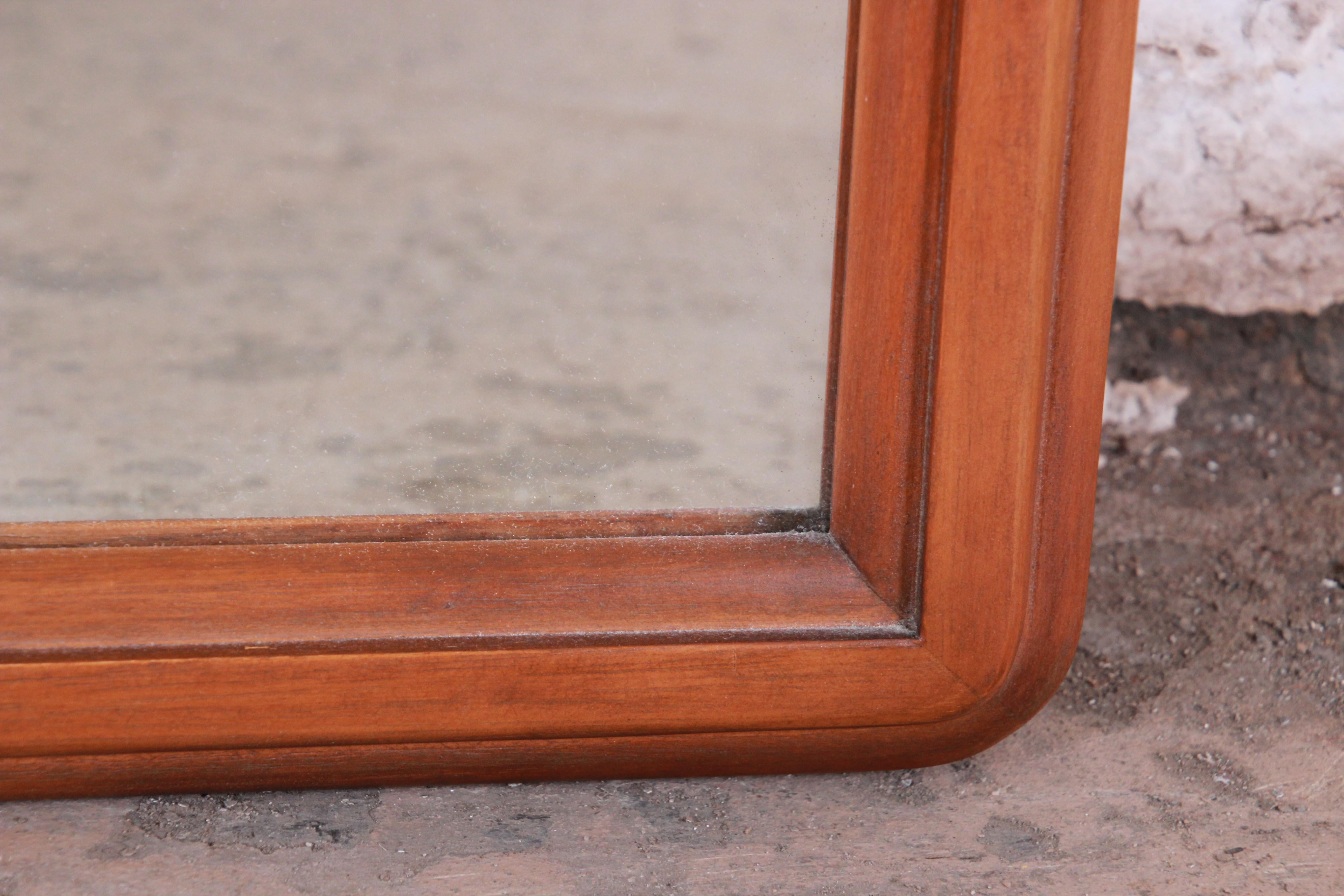 Lane Rhythm Mid-Century Modern Cane and Walnut Framed Mirror 1