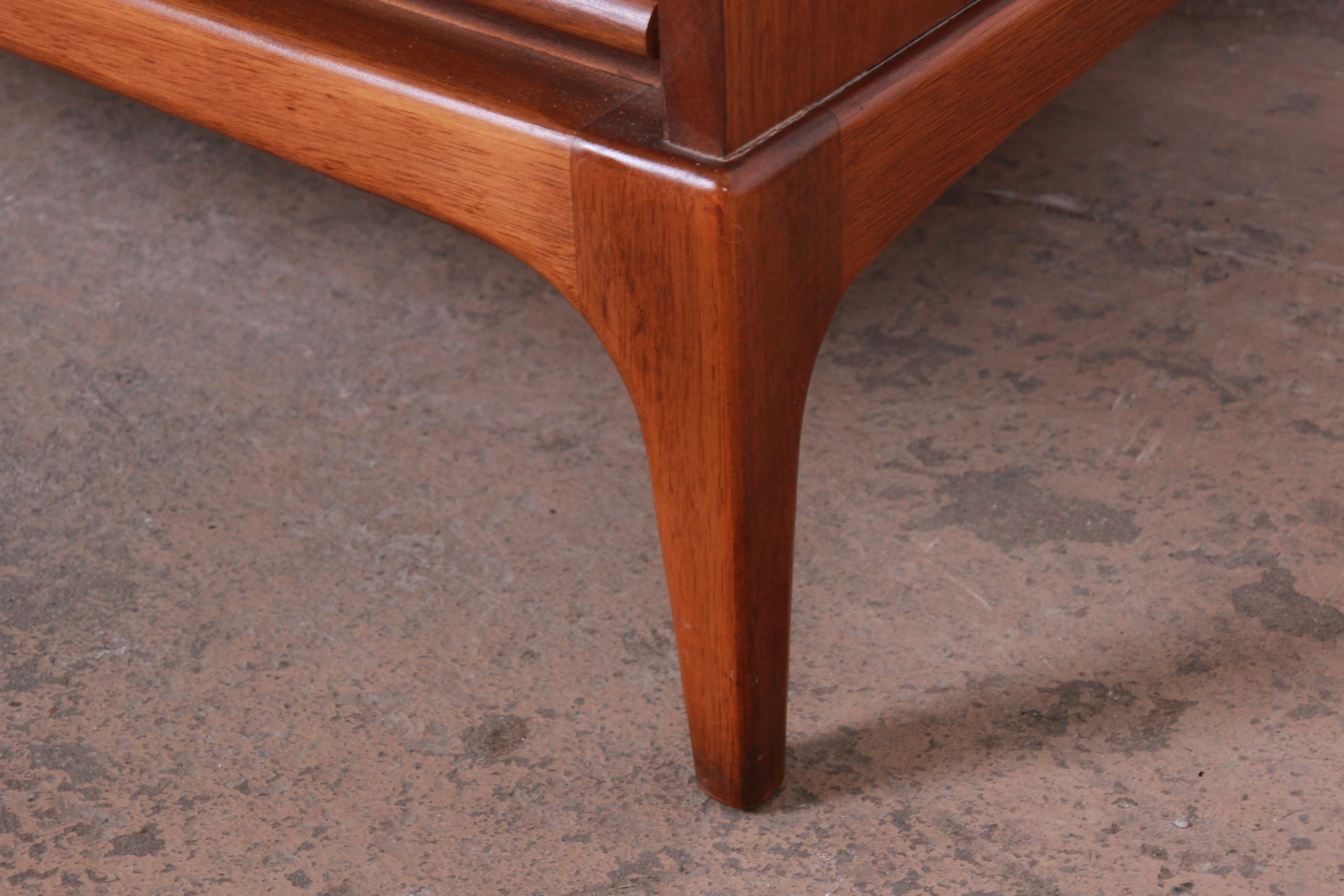 Lane Rhythm Mid-Century Modern Sculpted Walnut Highboy Dresser 1