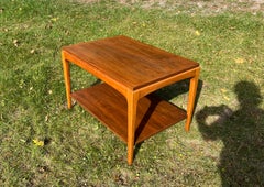 Lane Rhythm Mid-Century Modern Two-Tiered Walnut Side Table