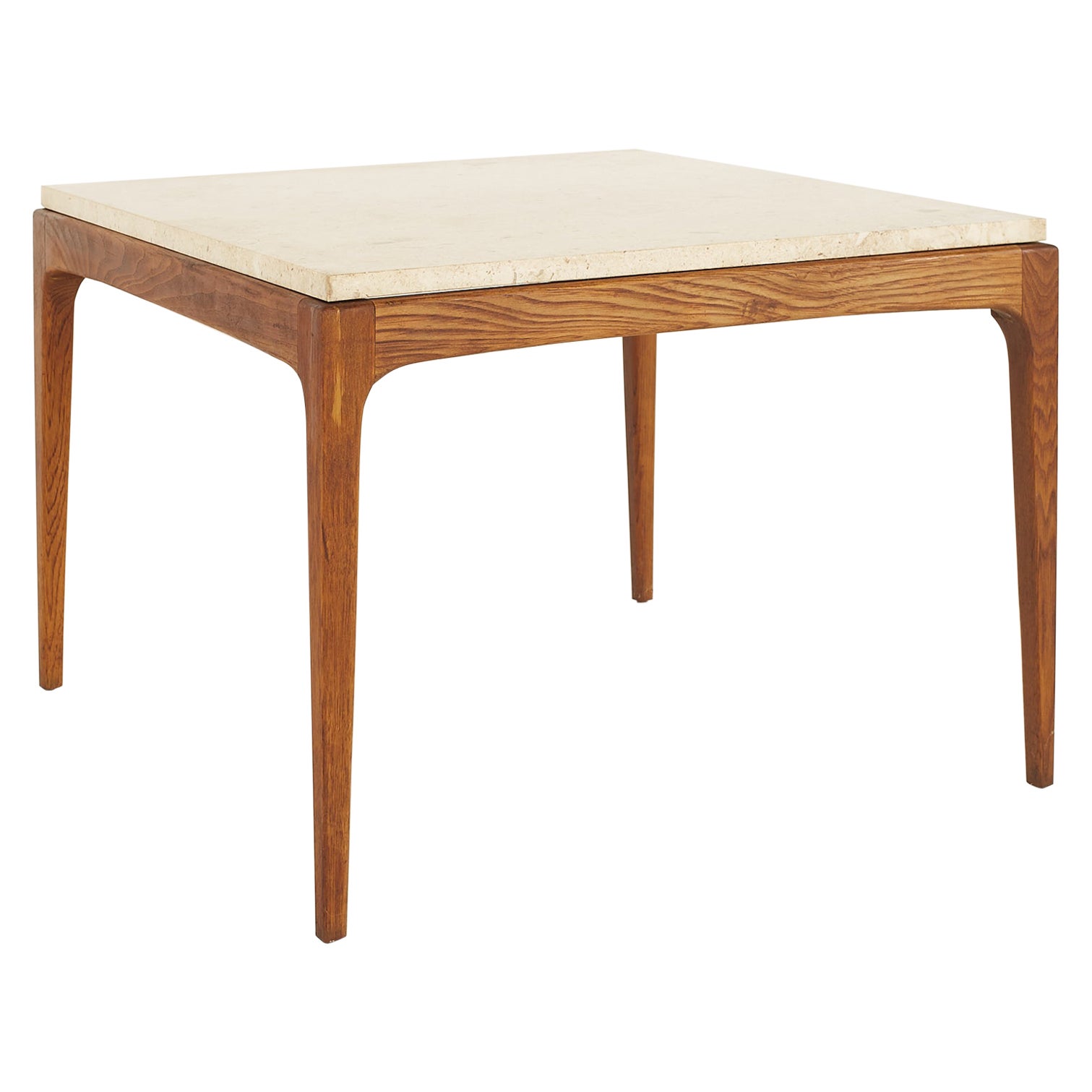 Lane Rhythm Mid Century Travertine Top Square Coffee Table