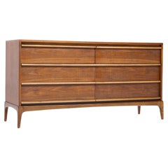 Lane Rhythm Mid Century Walnut 6 Drawer Lowboy Dresser