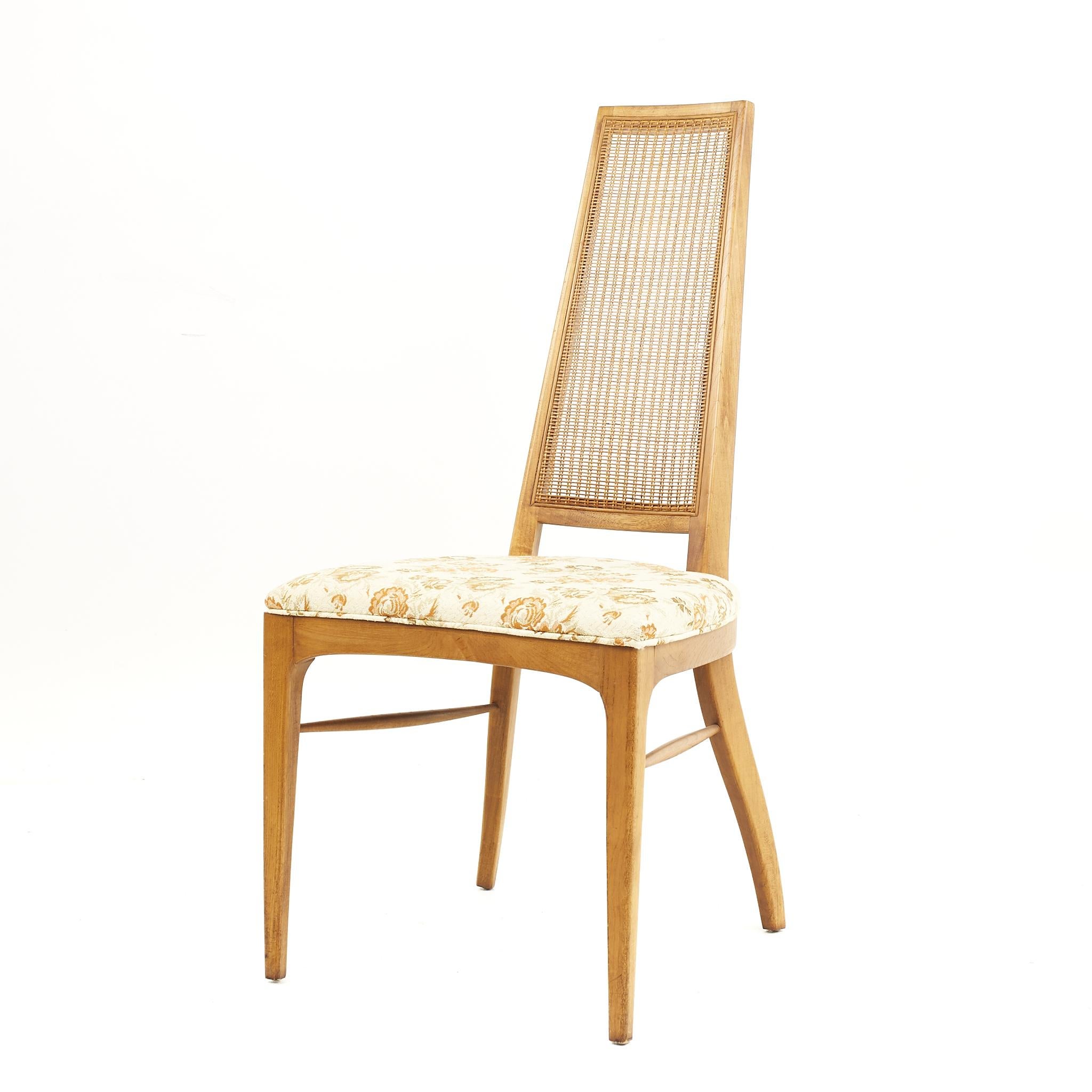 Mid-Century Modern Lane Rhythm Mid-Century Walnut and Cane Dining Chairs, Set of 7