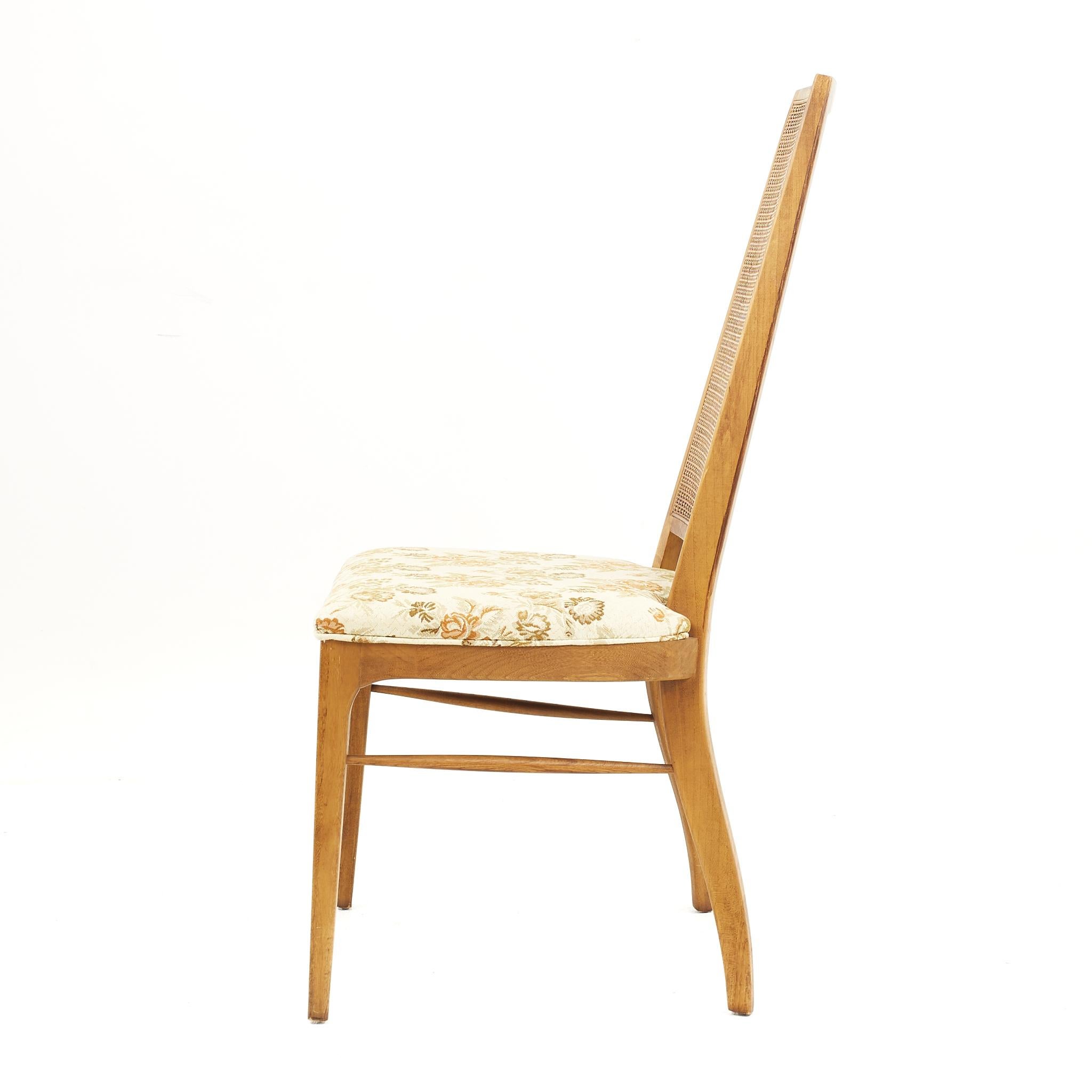 Late 20th Century Lane Rhythm Mid-Century Walnut and Cane Dining Chairs, Set of 7