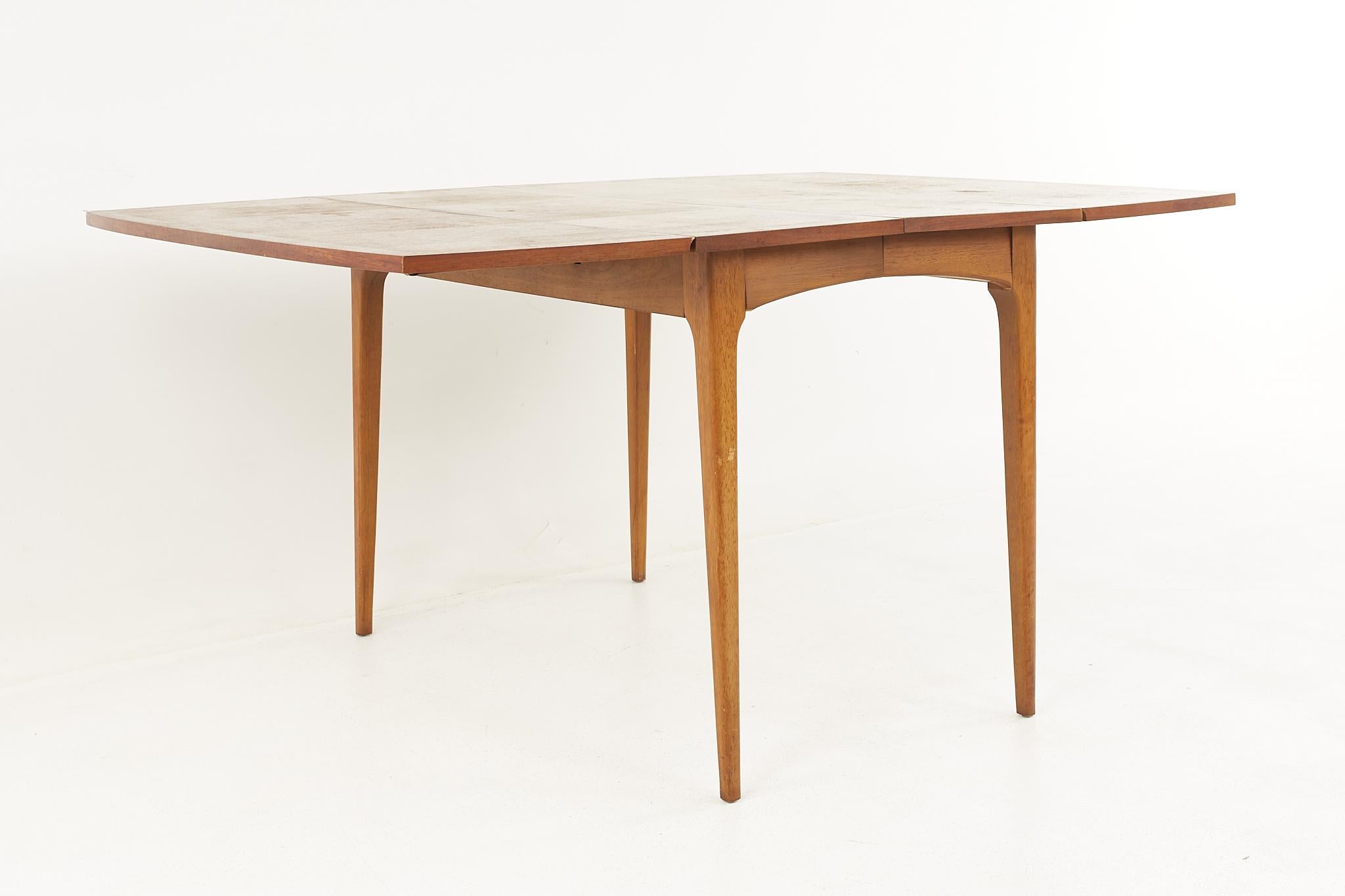 Mid-Century Modern Lane Rhythm Mid-Century Walnut Drop Leaf Expanding Dining Table with 2 Leaves For Sale