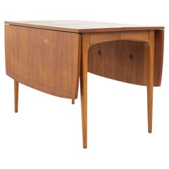 Lane Rhythm Mid-Century Walnut Drop Leaf Expanding Dining Table with 2 Leaves