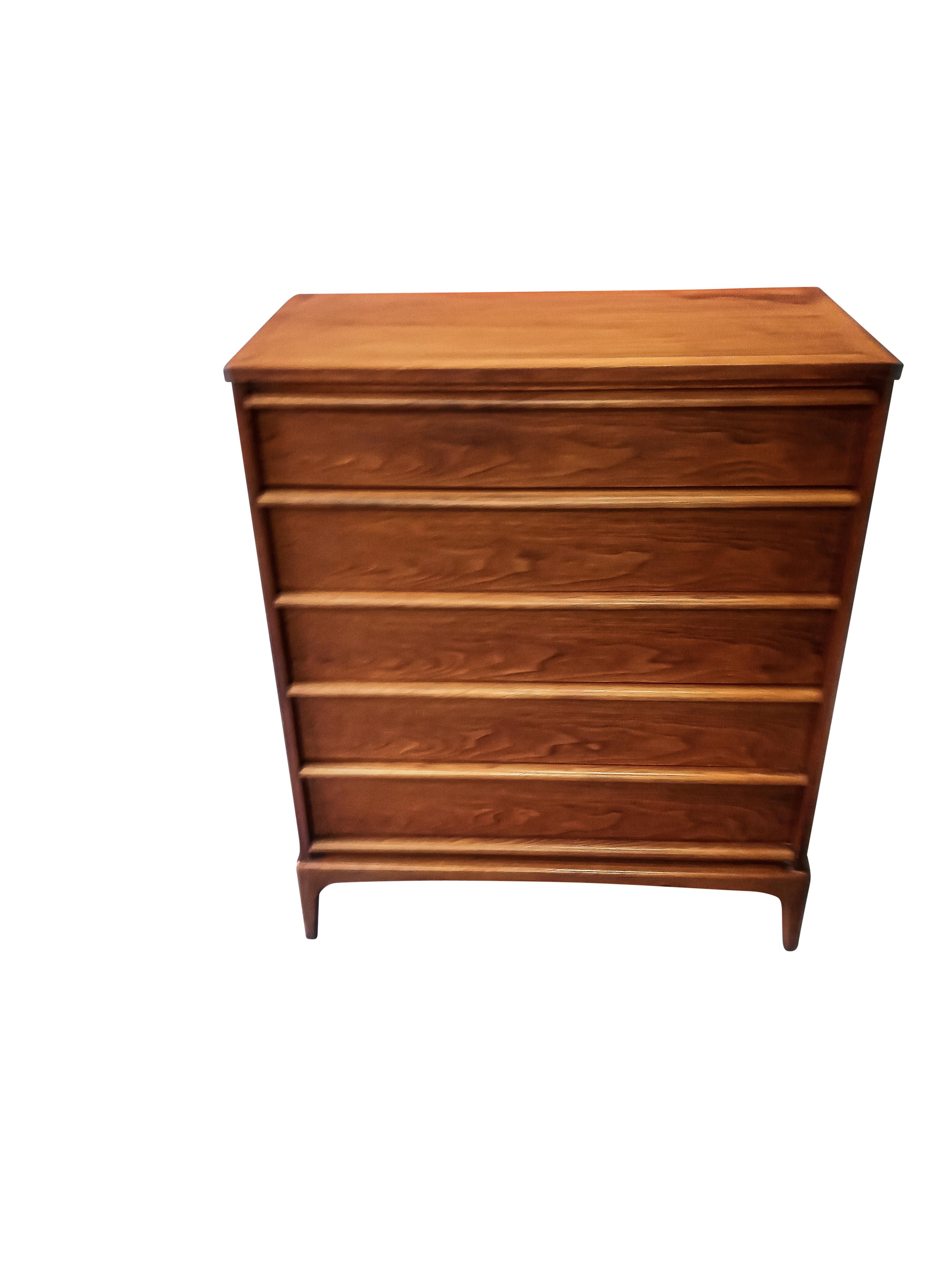 An American Mid-Century walnut dresser from the 