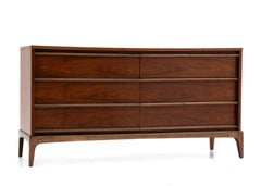 Lane Rhythm Six Drawer Low Dresser Walnut Ash Restored