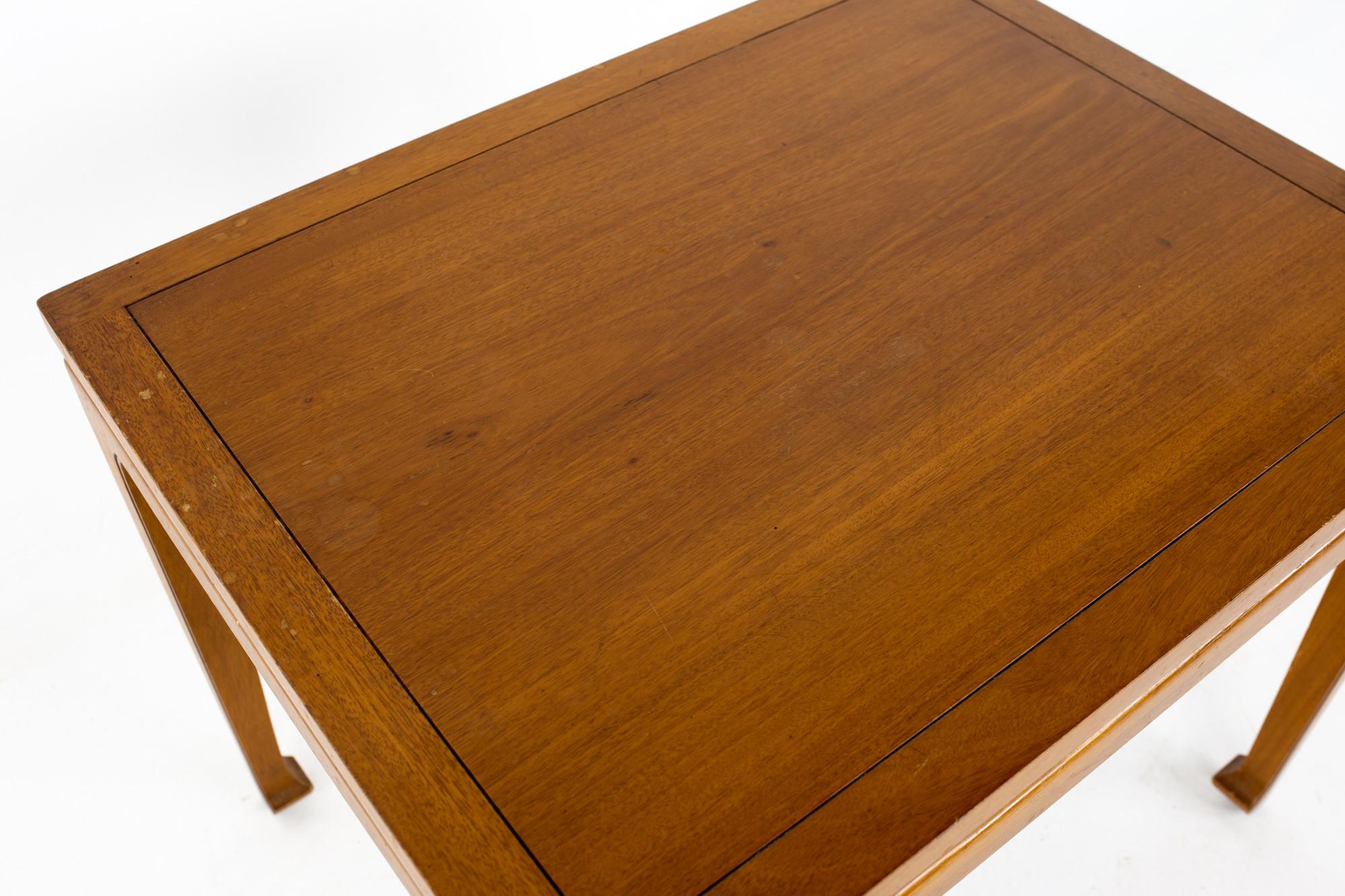 Late 20th Century Lane Rhythm Style Fine Arts Furniture Company Mid Century Walnut Side End Tables