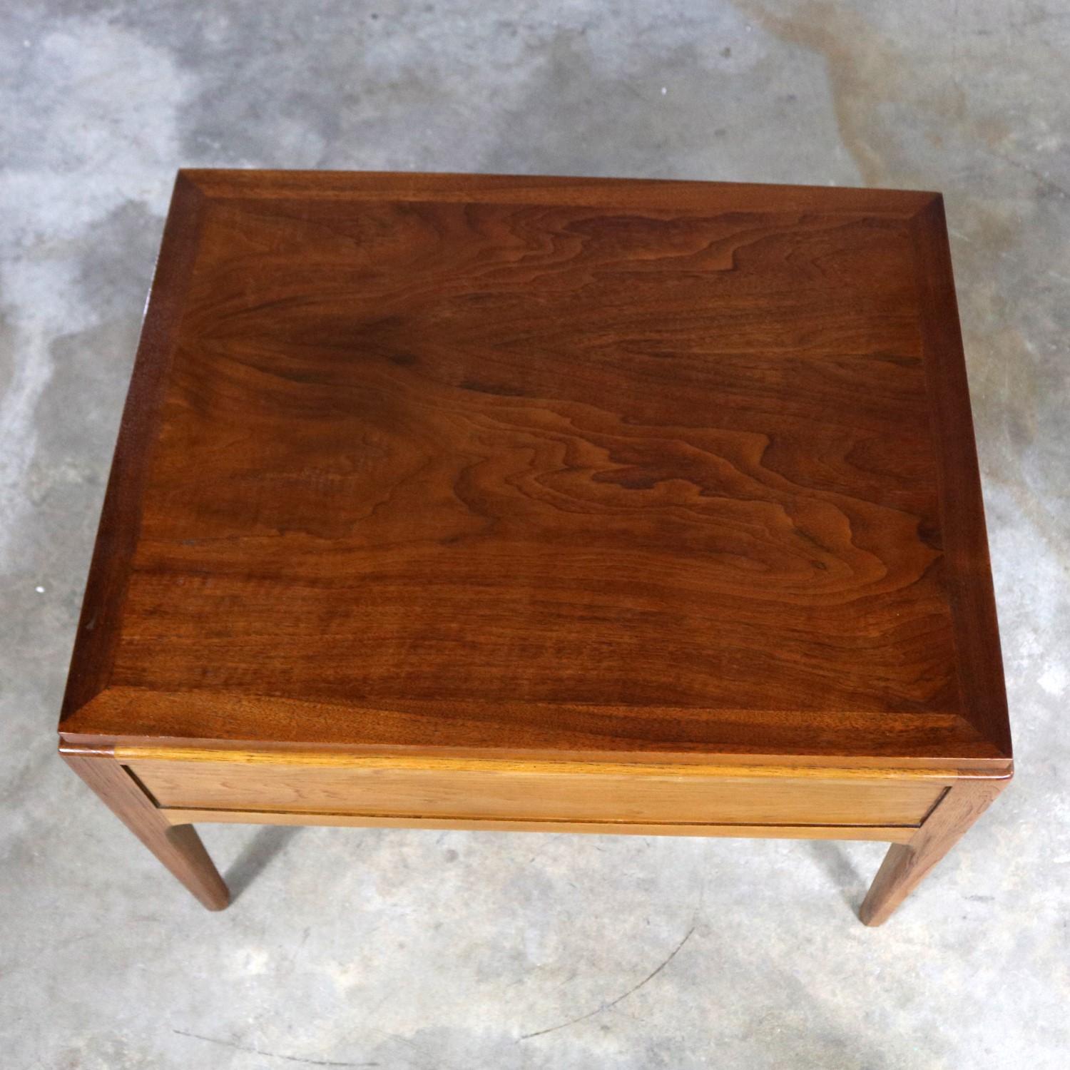 Lane Rhythm Walnut End Table with Drawer Mid-Century Modern 2