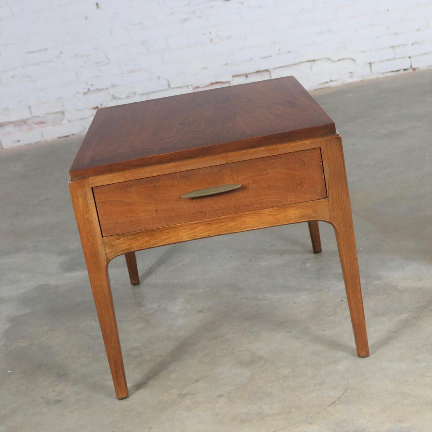Lane Rhythm Walnut End Table with Drawer Mid-Century Modern 7