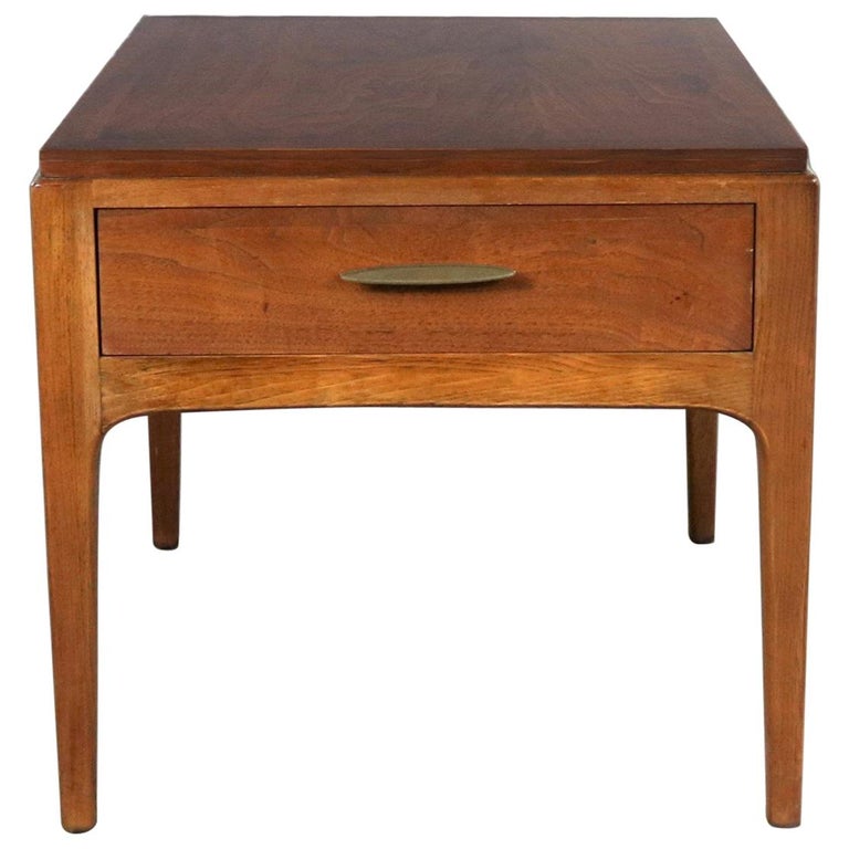 lane rhythm walnut end table with drawer mid-century modern for sale