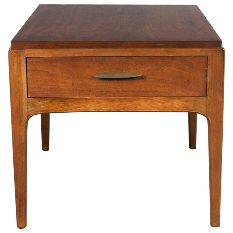 Lane Rhythm Walnut End Table with Drawer Mid-Century Modern at 1stDibs