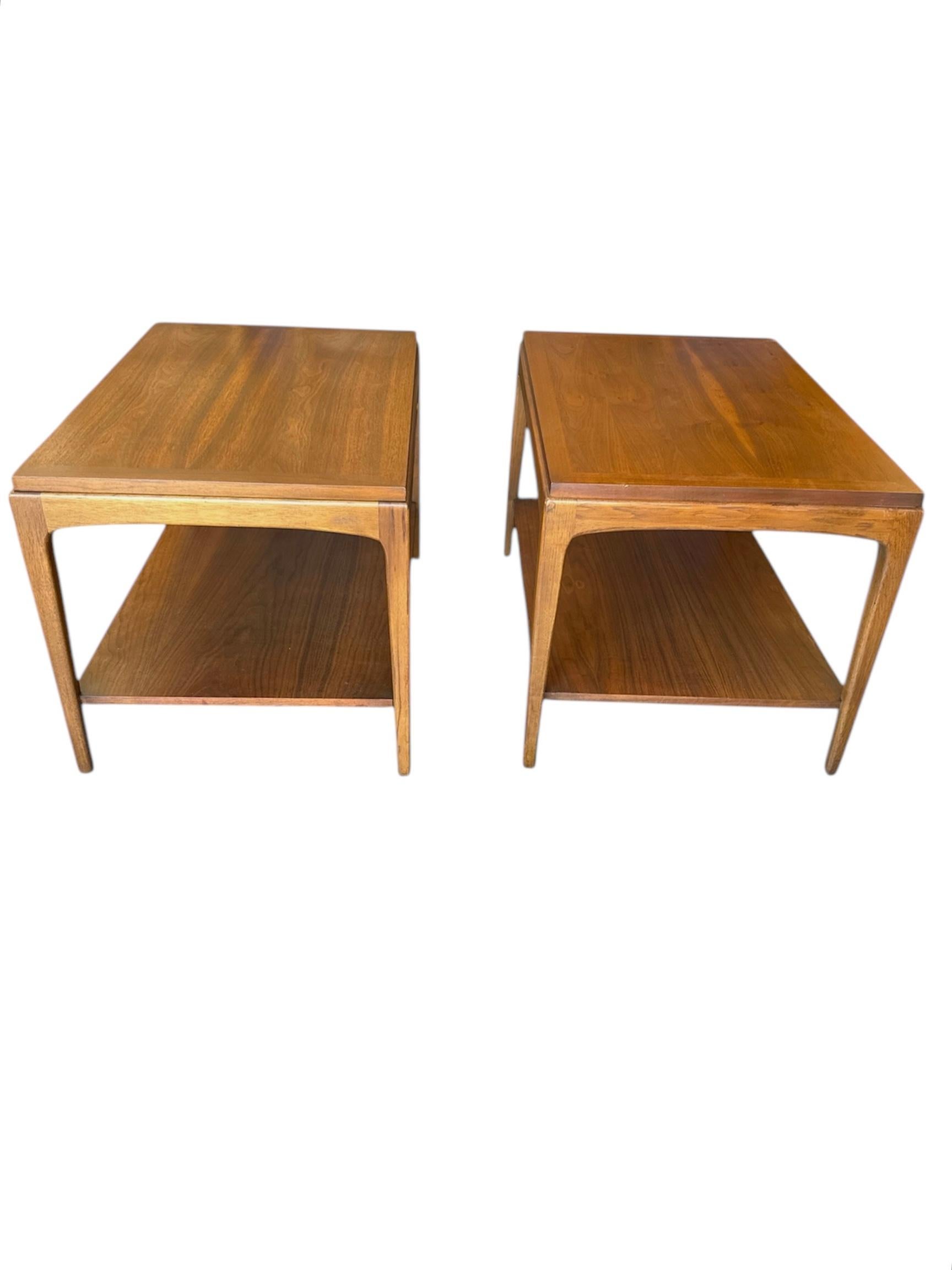 American Pair of Lane Rhythm Walnut Side Table