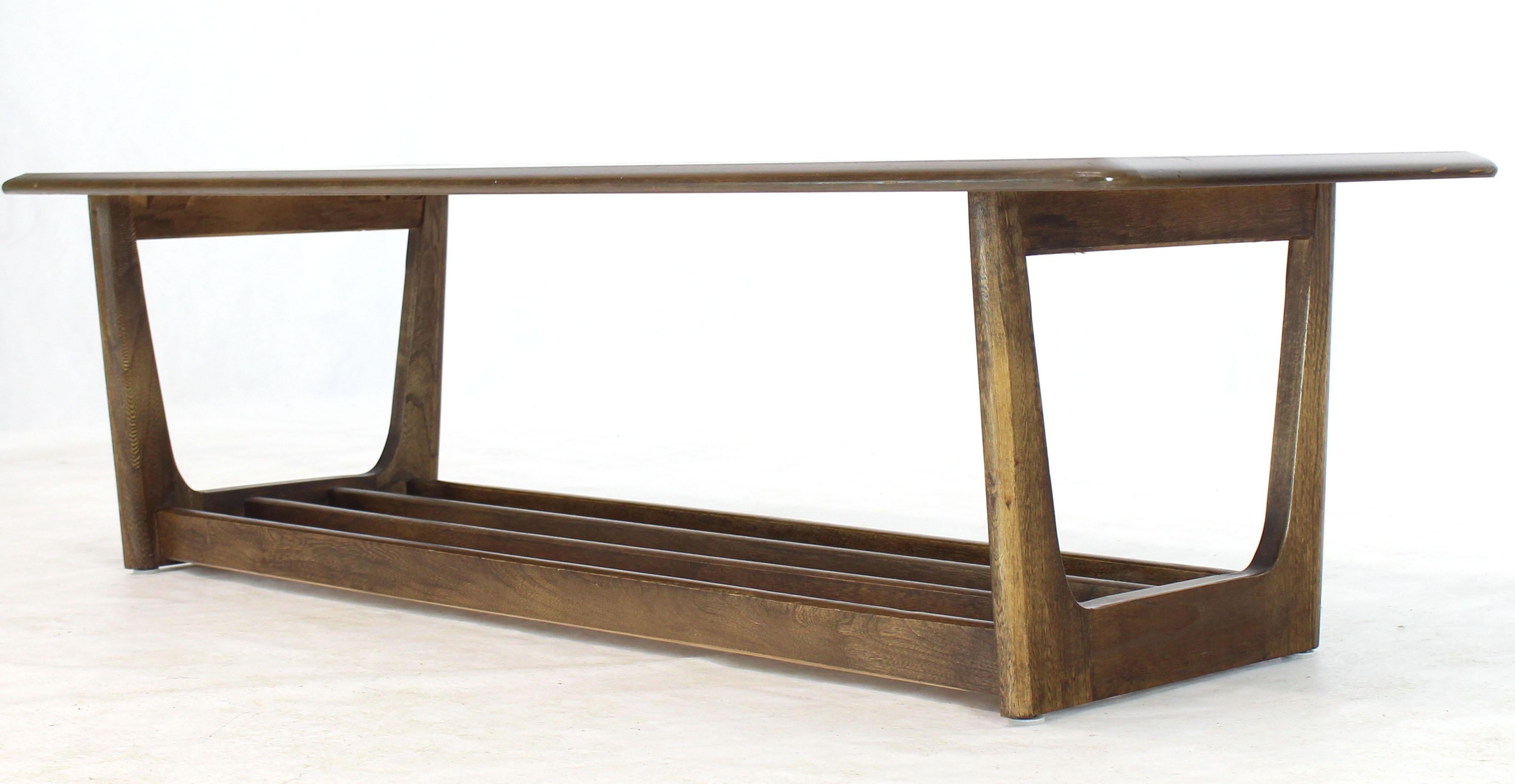 American Lane Rounded Rectangle Shape Two-Tier Walnut Coffee Table