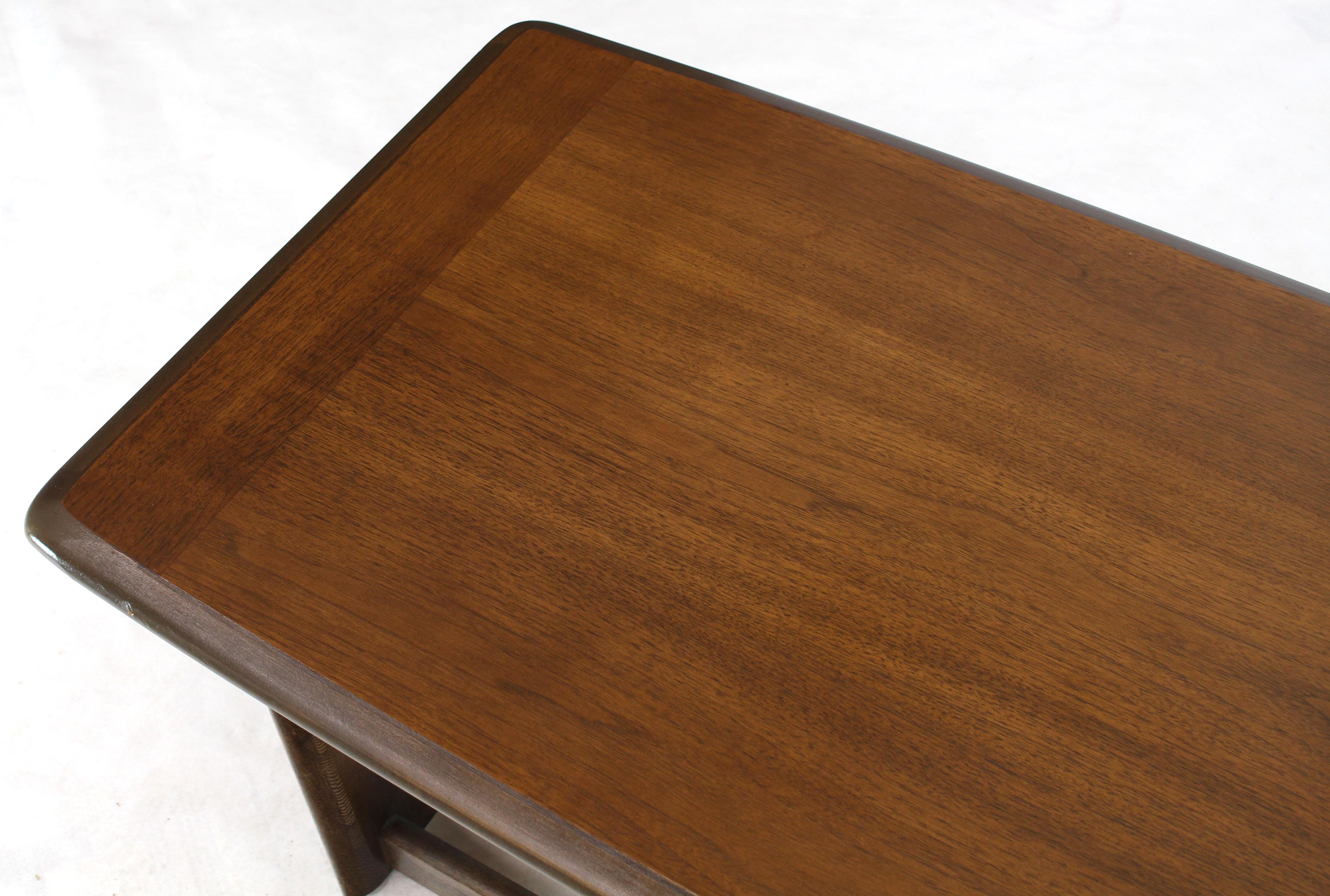 20th Century Lane Rounded Rectangle Shape Two-Tier Walnut Coffee Table