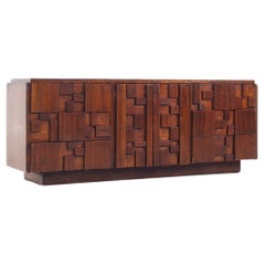 Lane Stacatto Brutalistische Mid-Century-Kommode aus Nussbaumholz