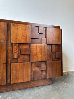 Lane Staccato Brutalist Dresser After Paul Evans